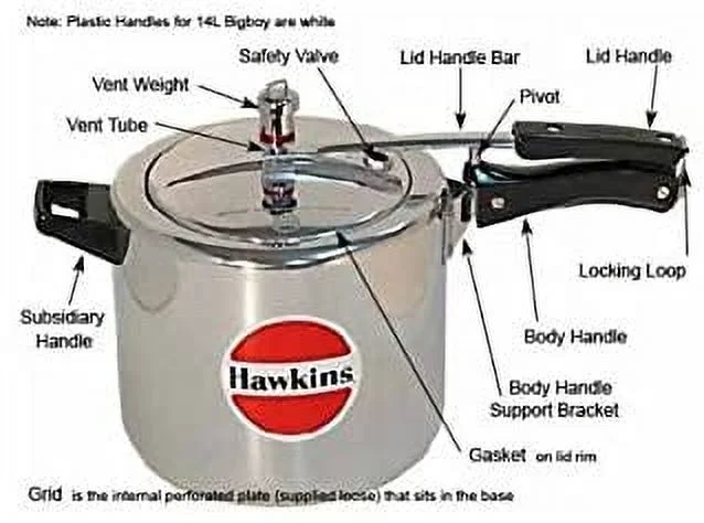 Hawkins HA15L Classic Aluminum Pressure Cooker, 1.5-Liter
