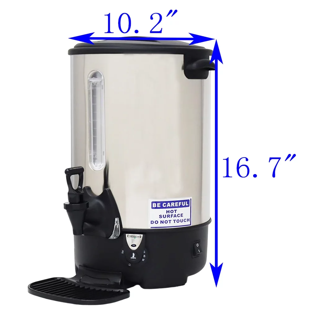INTSUPERMAI Hot Water Dispenser with Faucet Liquid Boiler Heater Warmer Kettle Stainless Steel 11.6L