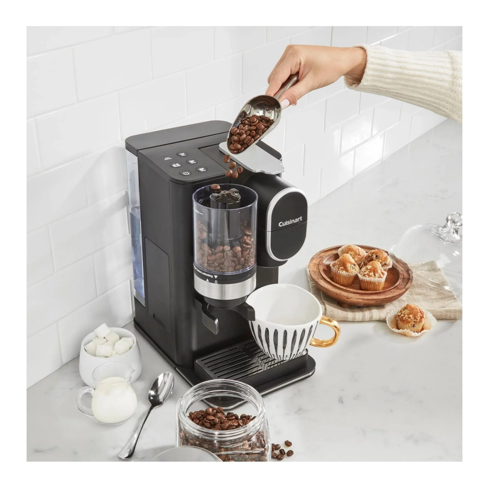 Cuisinart DGB-2 Grind and Brew Single-Serve Brewer with Coffee Canister and Stainless Steel Tumbler