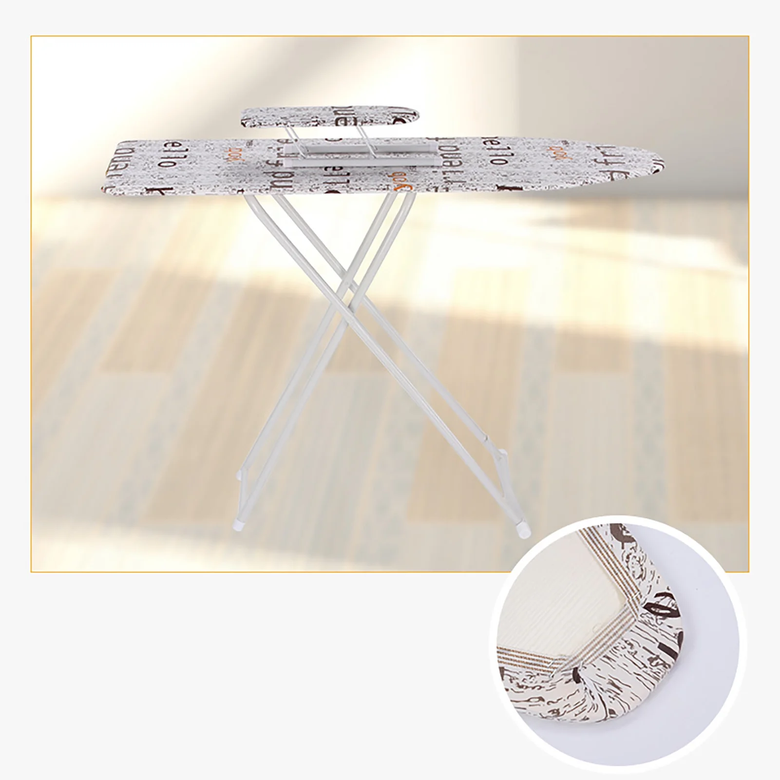Ironing Board White Foldable with Ironing Rest 42in Metal Leg Wide Ironing Accessory for Home Clothes