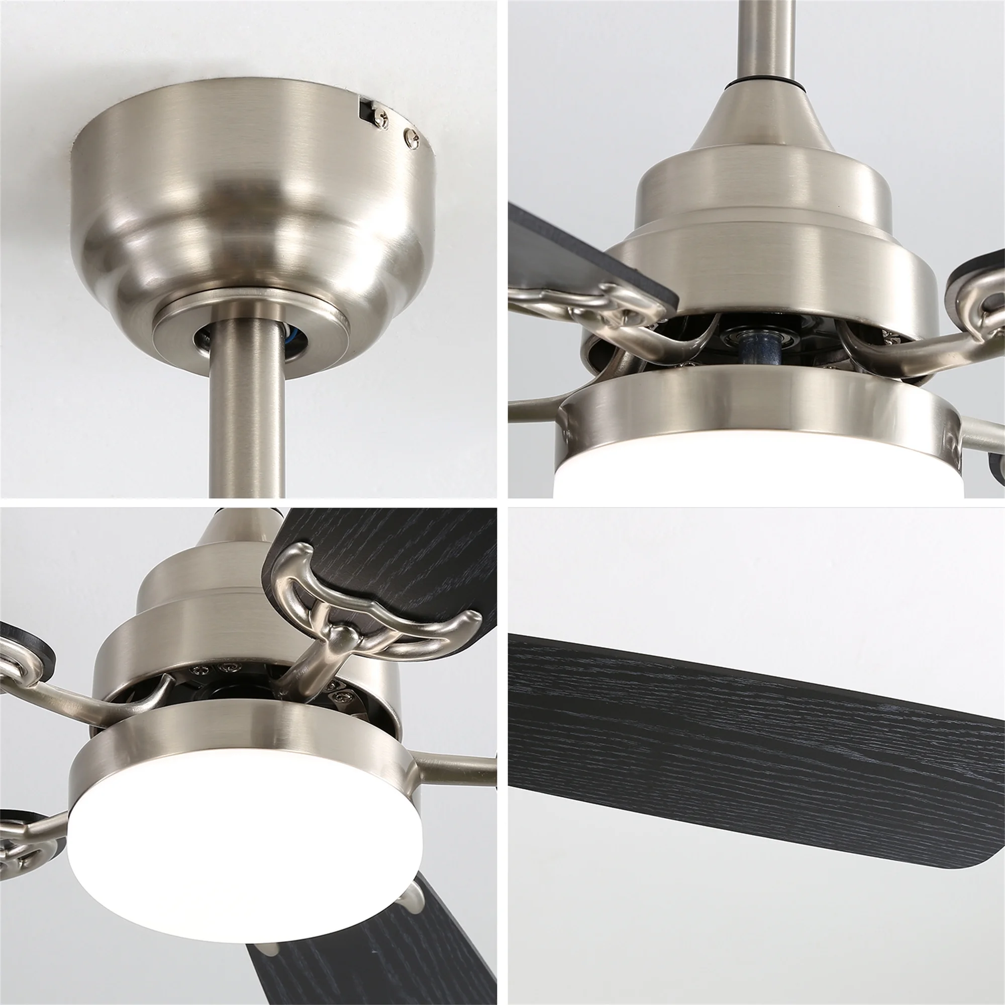 52' Ceiling Fan with Lights and Remote Control, Outdoor Ceiling Fans with 6-Blade, Modern Ceiling Fan for Bedroom Livingroom