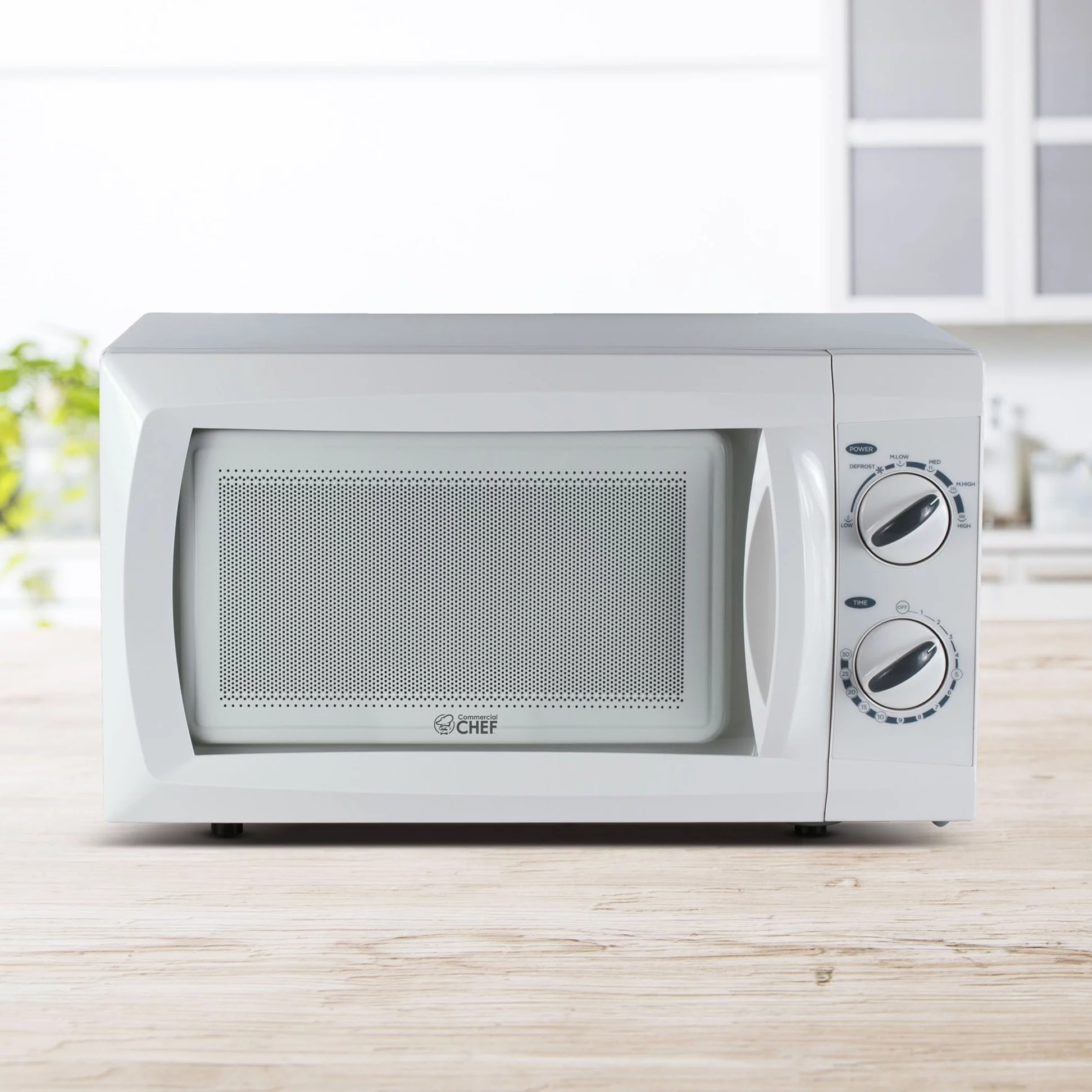 Commercial Chef CHM660W 0.6 cu. ft. Microwave Oven, 600W Countertop Rotary, White