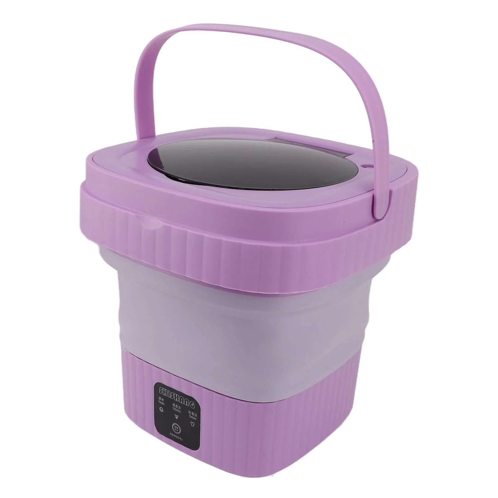 Folding Washing Machine 10.5L Full Automatic Portable Plug in Mini Underwear Washer with Soft Spin Drying and Drain Pipe for Home Dormitory US Plug 100?240V Purple