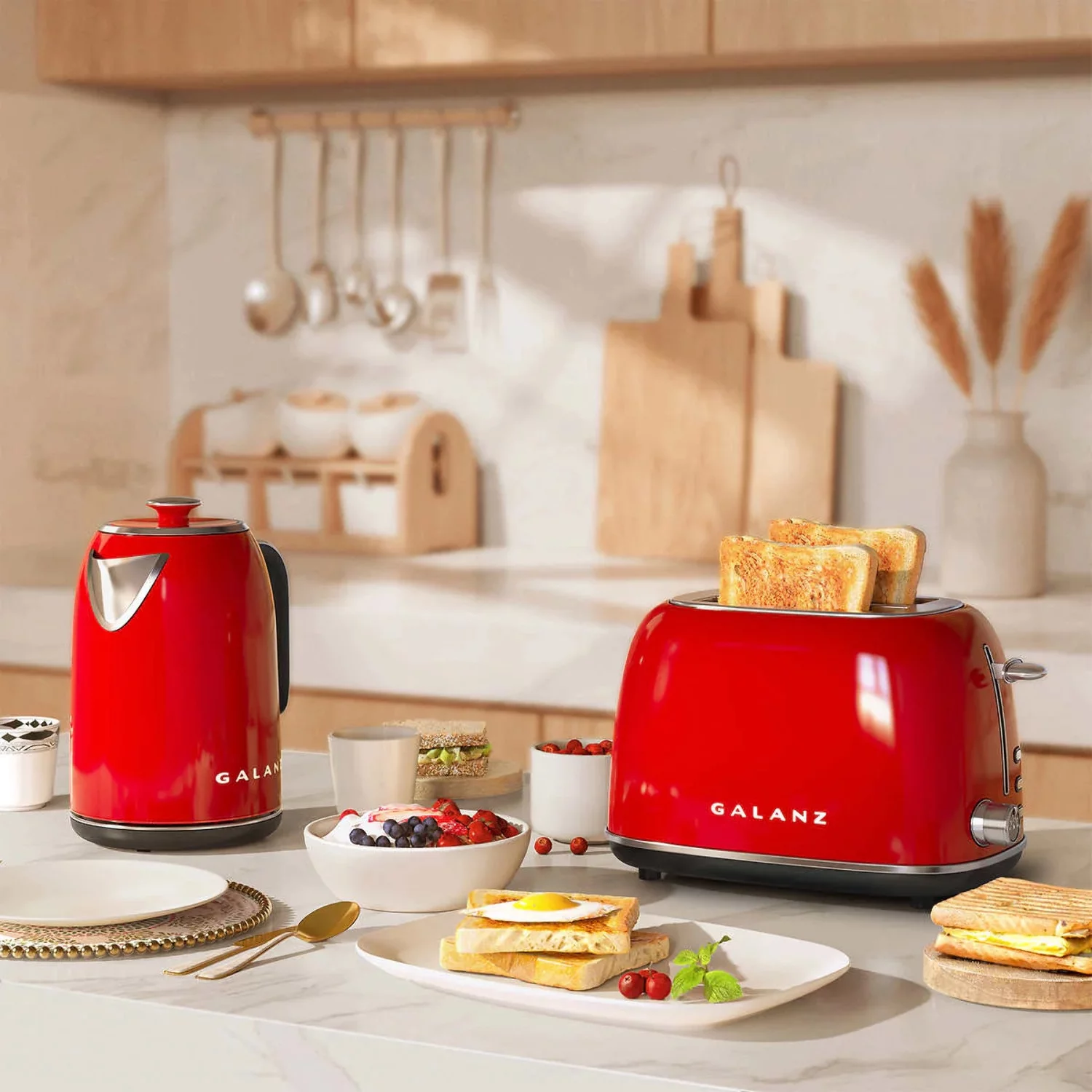 Galanz Retro 2-Slice Toaster and Electric Kettle