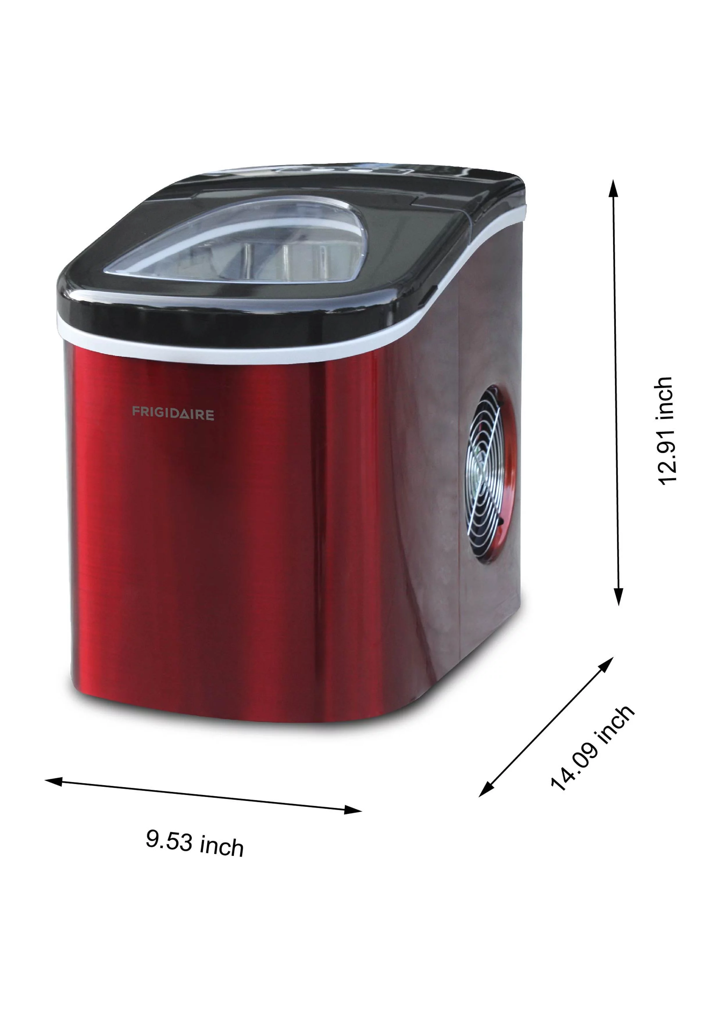 Frigidaire 26 lb. Countertop Ice Maker EFIC117-SS, Red Stainless Steel