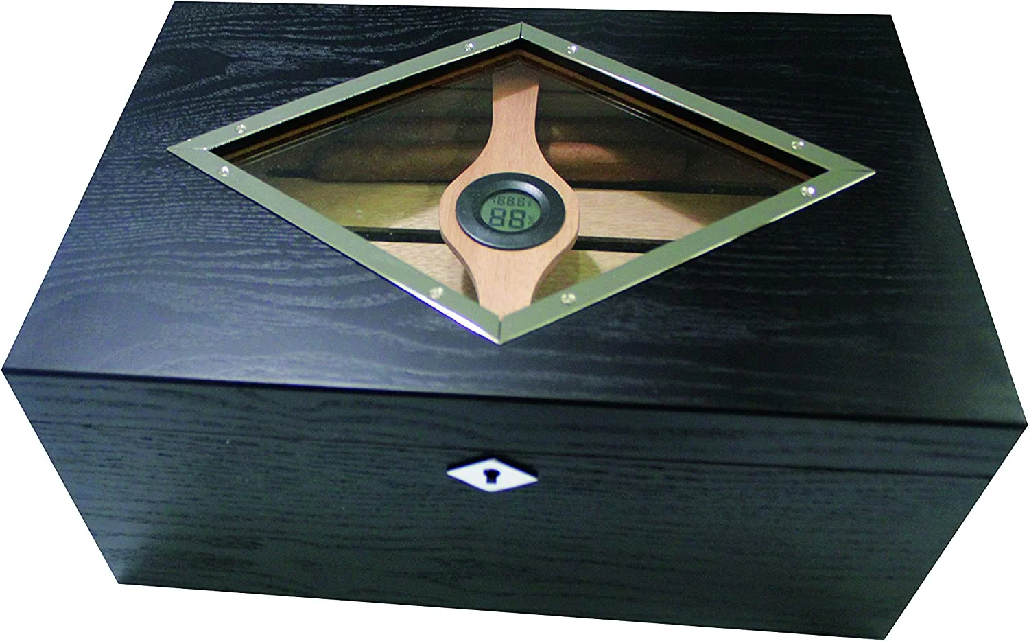 Beautiful Dublin Desktop Glasstop Cigar Humidor Holds up to 100 Cigars