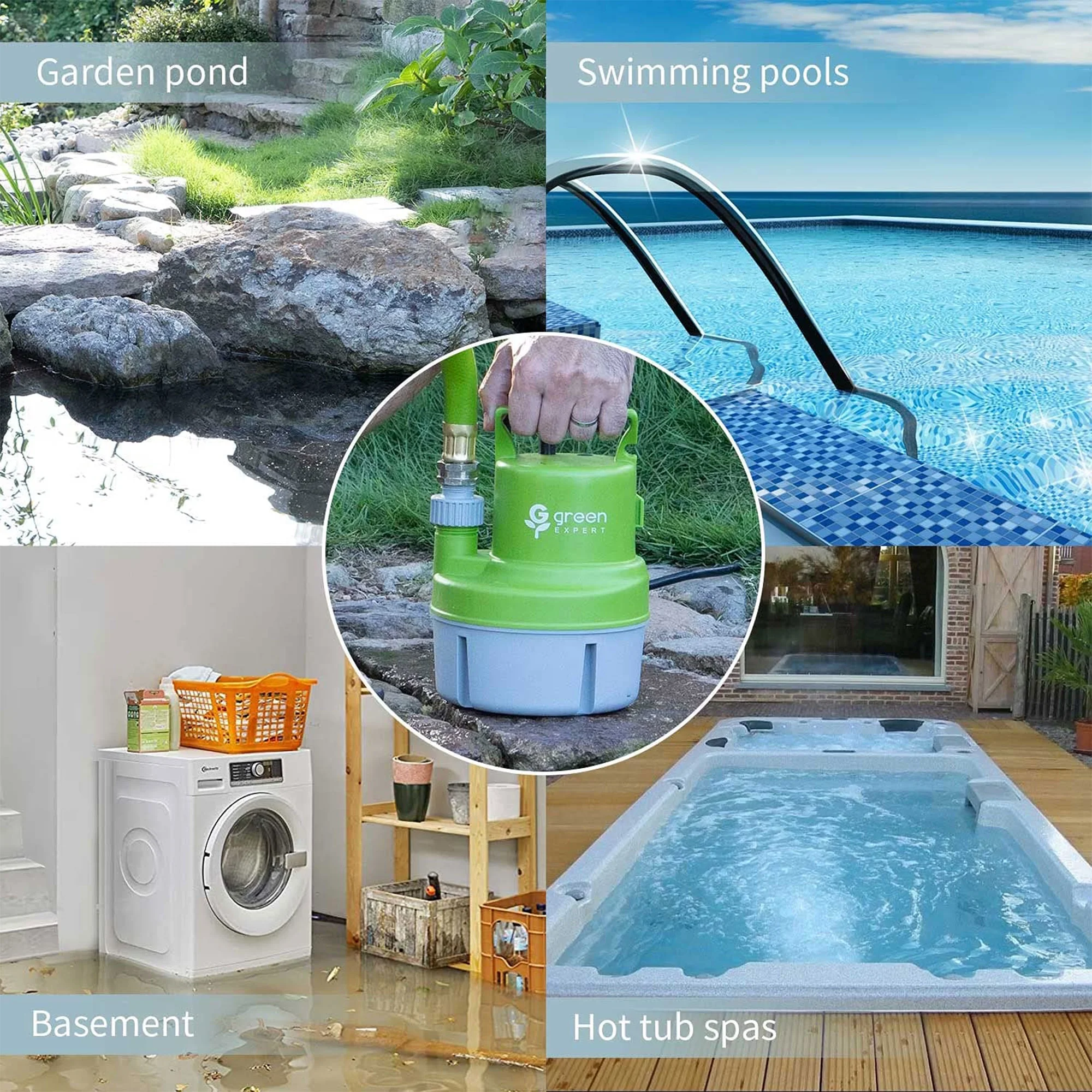 G green EXPERT 0.17 HP Submersible Utility Pump for Household Water Removal