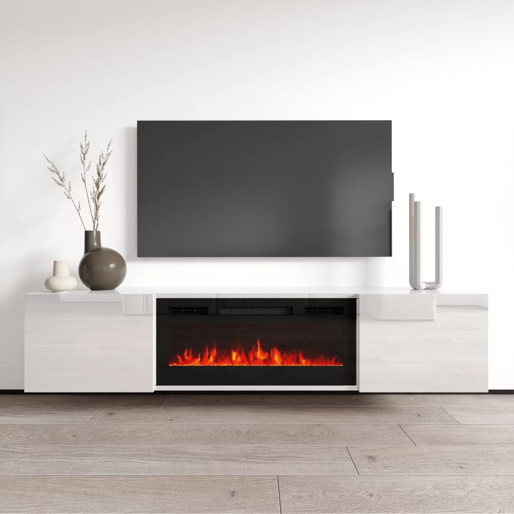 Cali BL-EF Floating Fireplace TV Stand for TVs up to 80