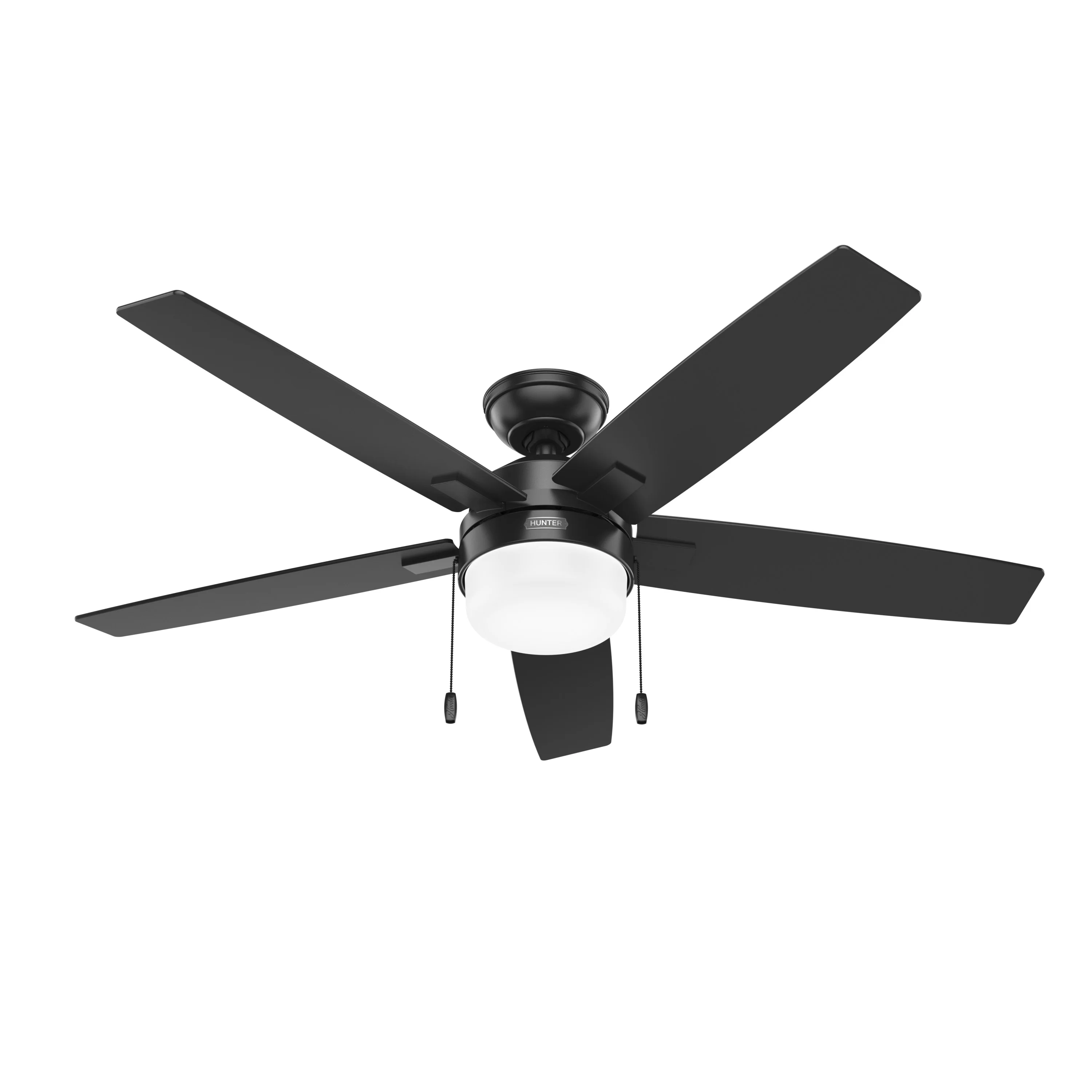 HUNTER - 52485 - Hunter 52 inch Anisten Matte Black Ceiling Fan with LED Light Kit and Pull Chain