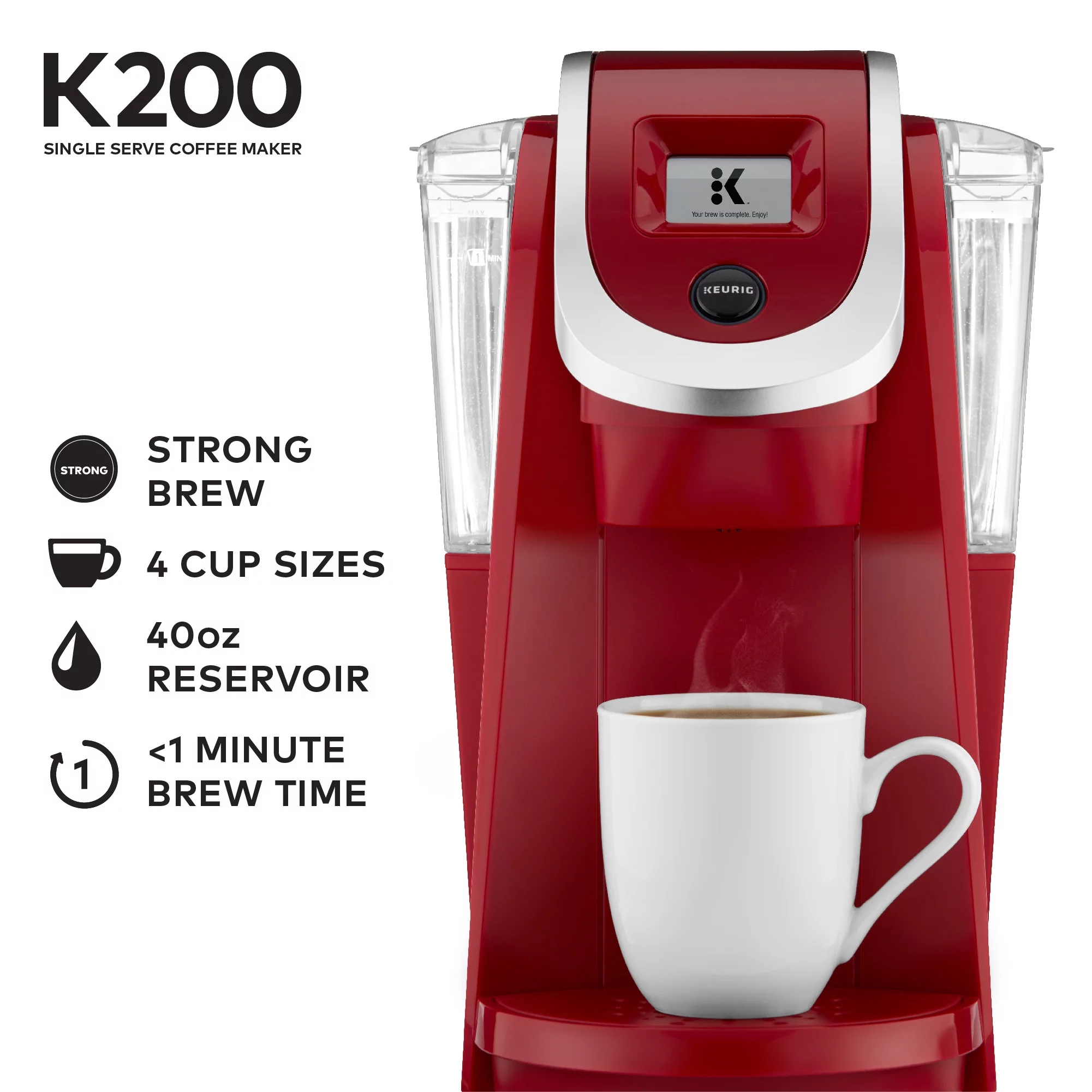 Keurig K200 Single Serve Imperial Red K-Cup Pod Coffee Maker