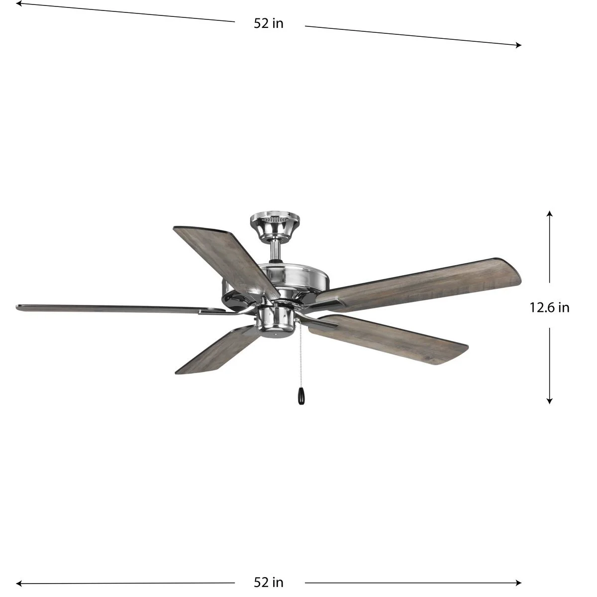 AirPro 52 in. Polished Chrome 5-Blade AC Motor Transitional Ceiling Fan