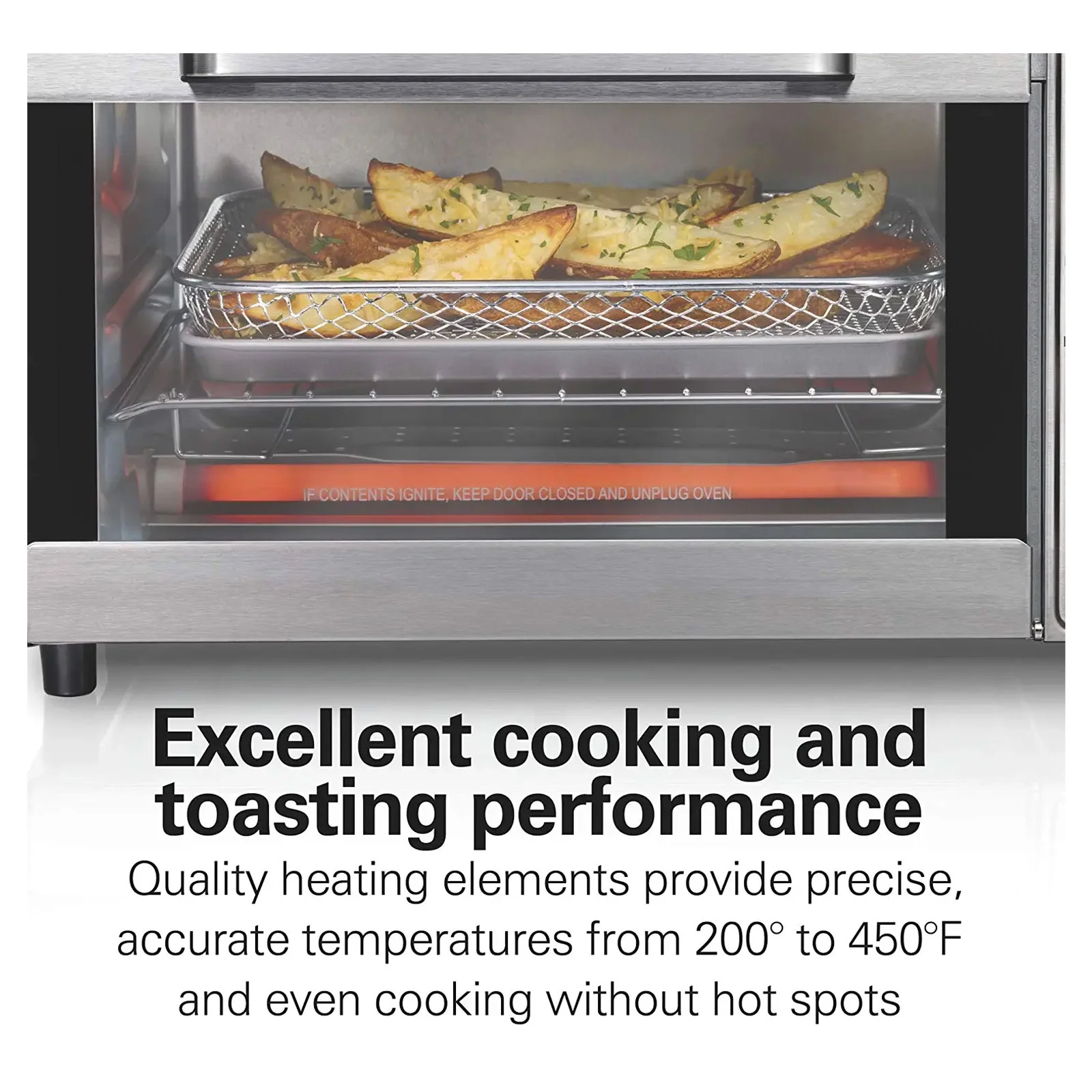 4 Slice Countertop Toaster Oven - Air Fryer Fits 9 Pizza (Stainless Steel)