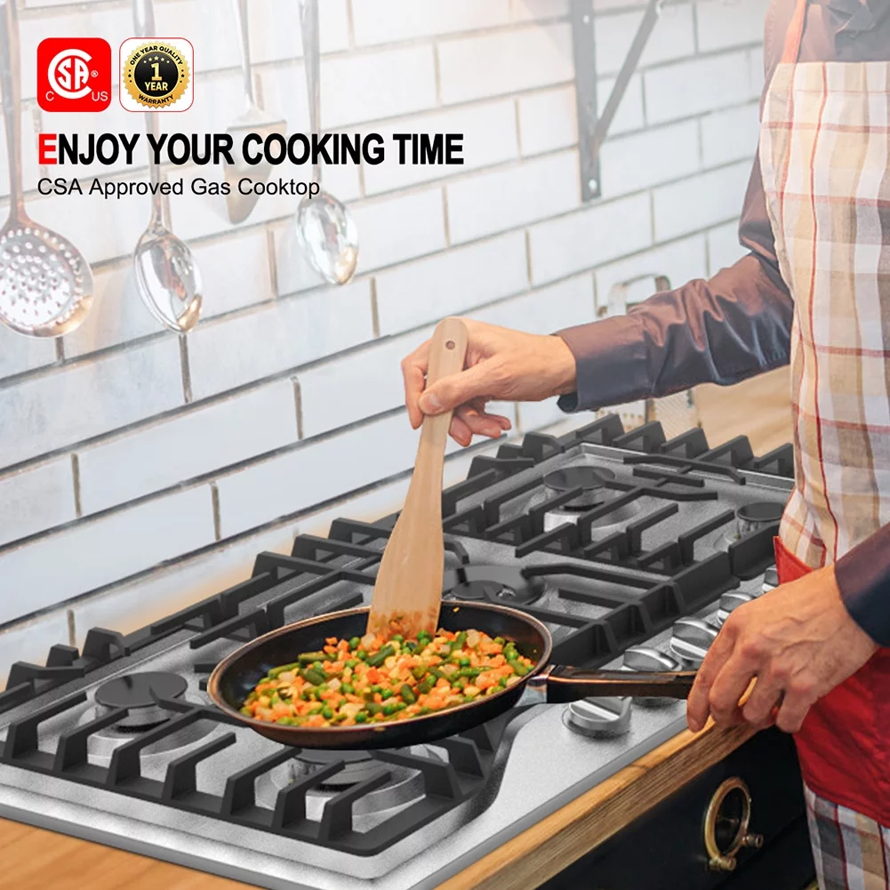 GASLAND Chef GH1365SF 36' 5 Burners Gas Stove Top, NG/LPG Convertible Built-in Gas Cooktop