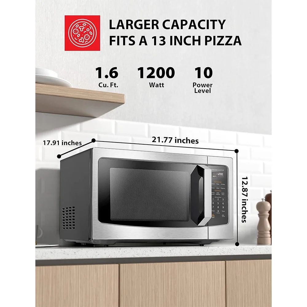 Countertop Microwave Oven w/Smart Sensor, Auto Defrost,13.6' Removable Turntable