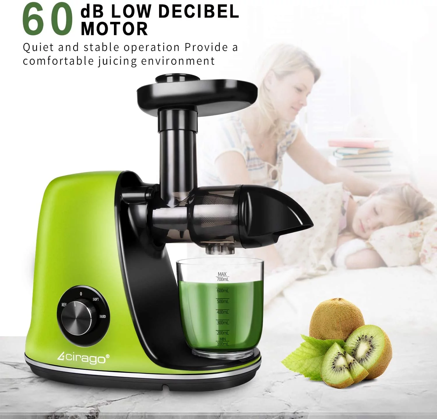 Cirago Slow Juicer, Green