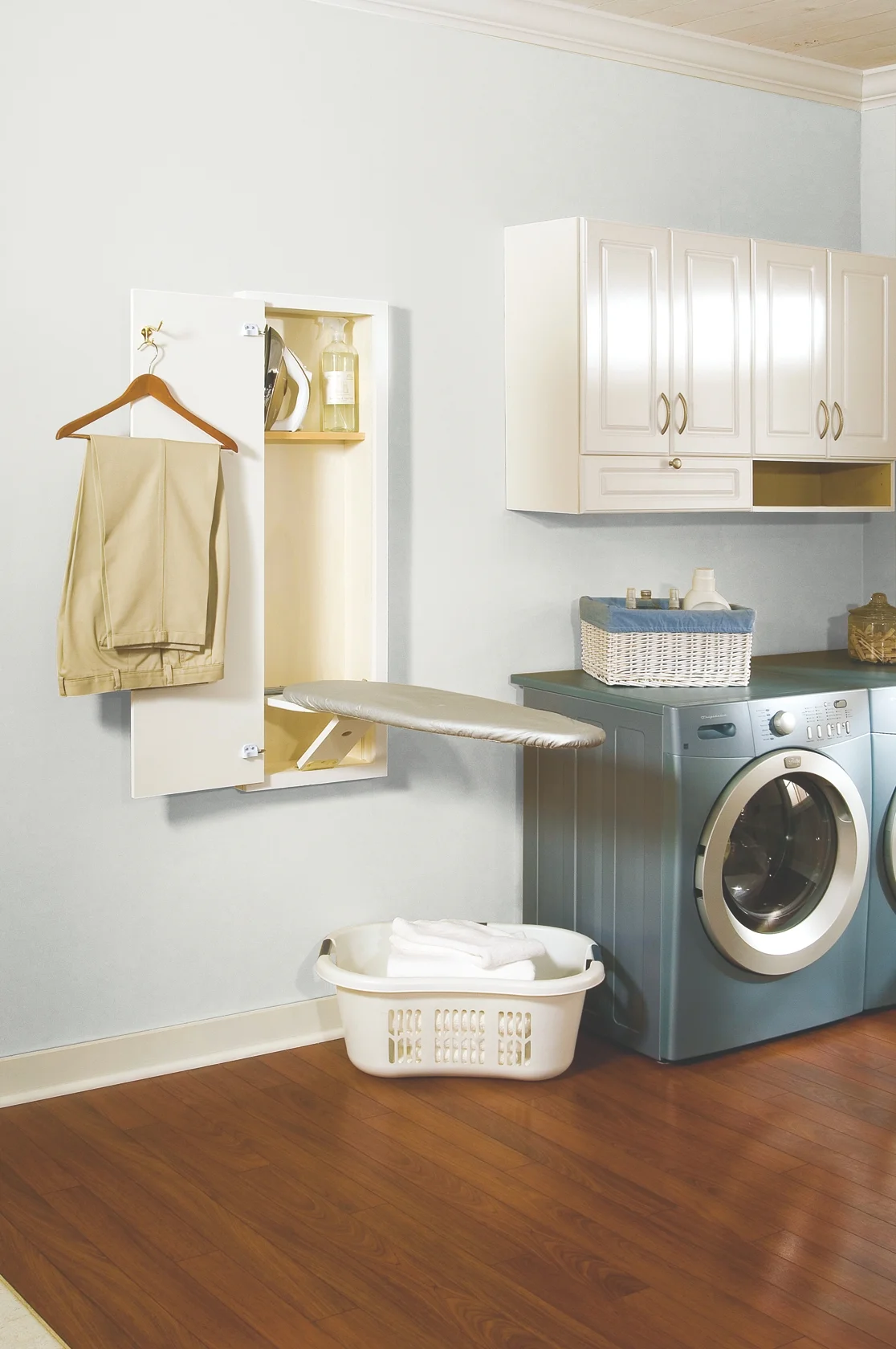 HIDEAWAY IRONING BOARDS WHITE IN WALL IRONING BOARD WITH SHAKER DOOR