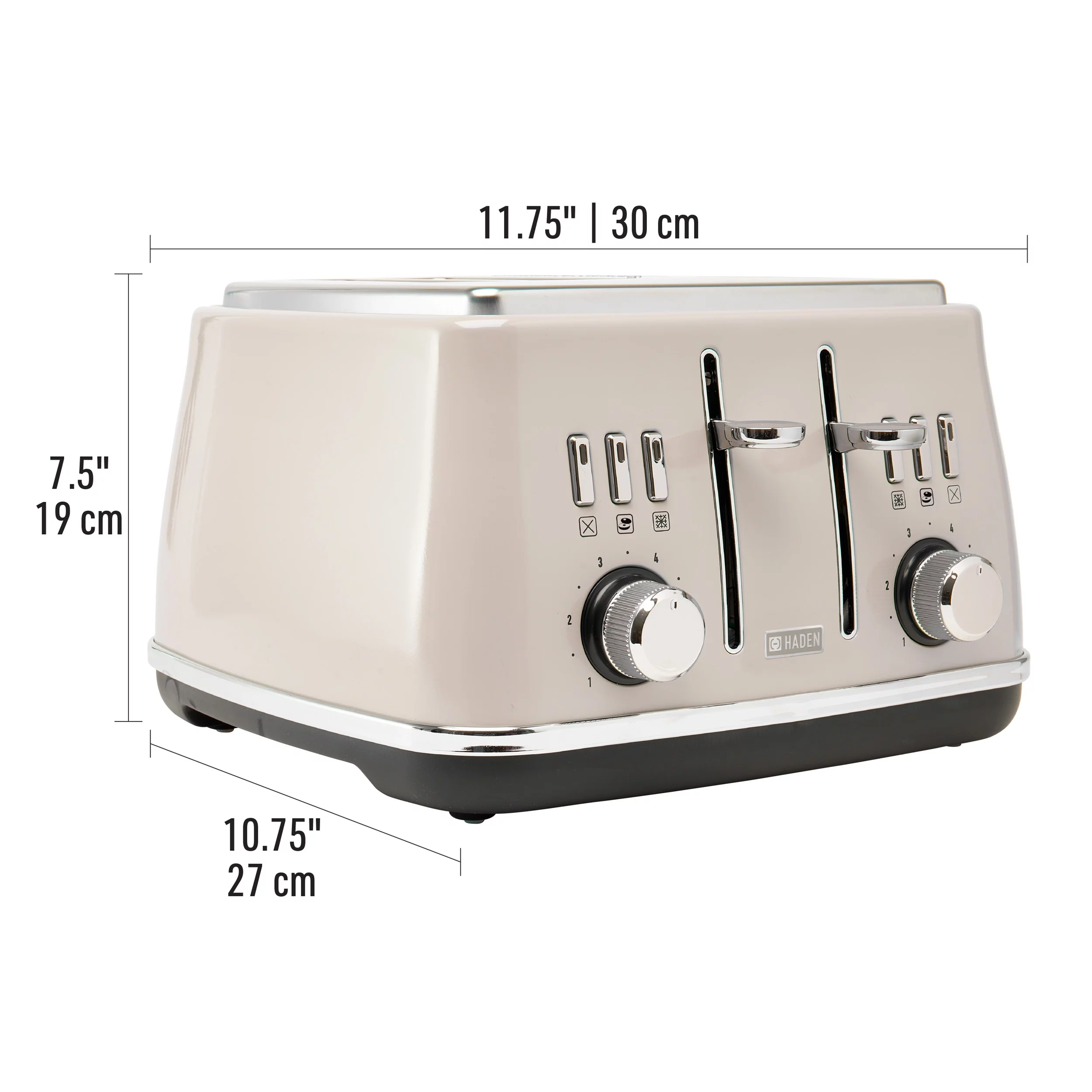 Haden Cotswold 4-Slice Wide Slot Toaster, Putty - 75102