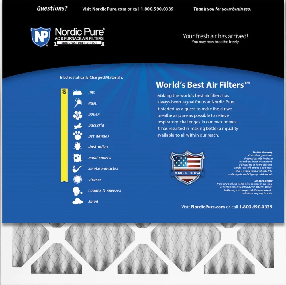 24x24x1 (23_3/8x23_3/8) Pleated MERV 10 Air Filters 6 Pack