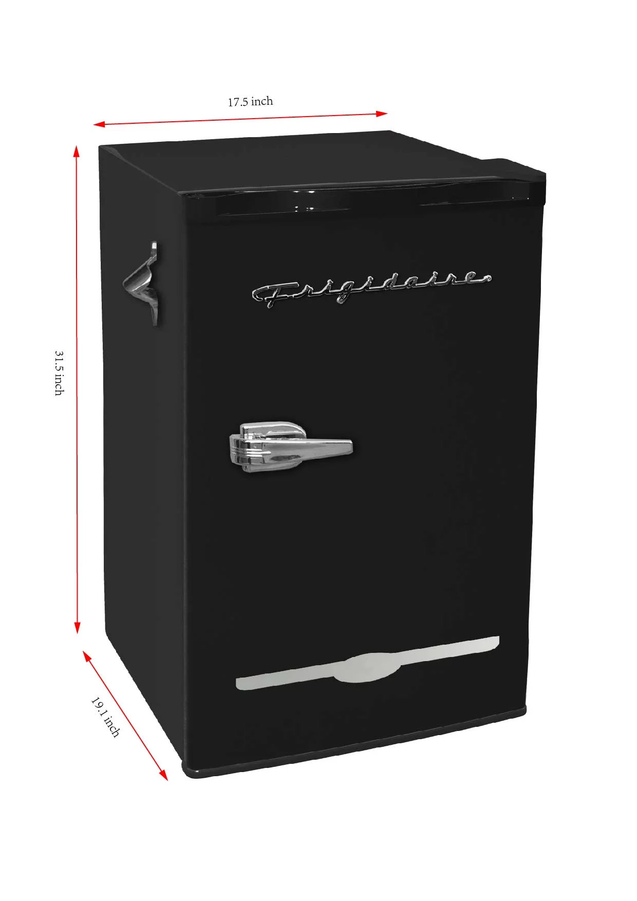 Frigidaire 3.2 Cu. ft. Retro Compact Refrigerator with Side Bottle Opener EFR376, Black
