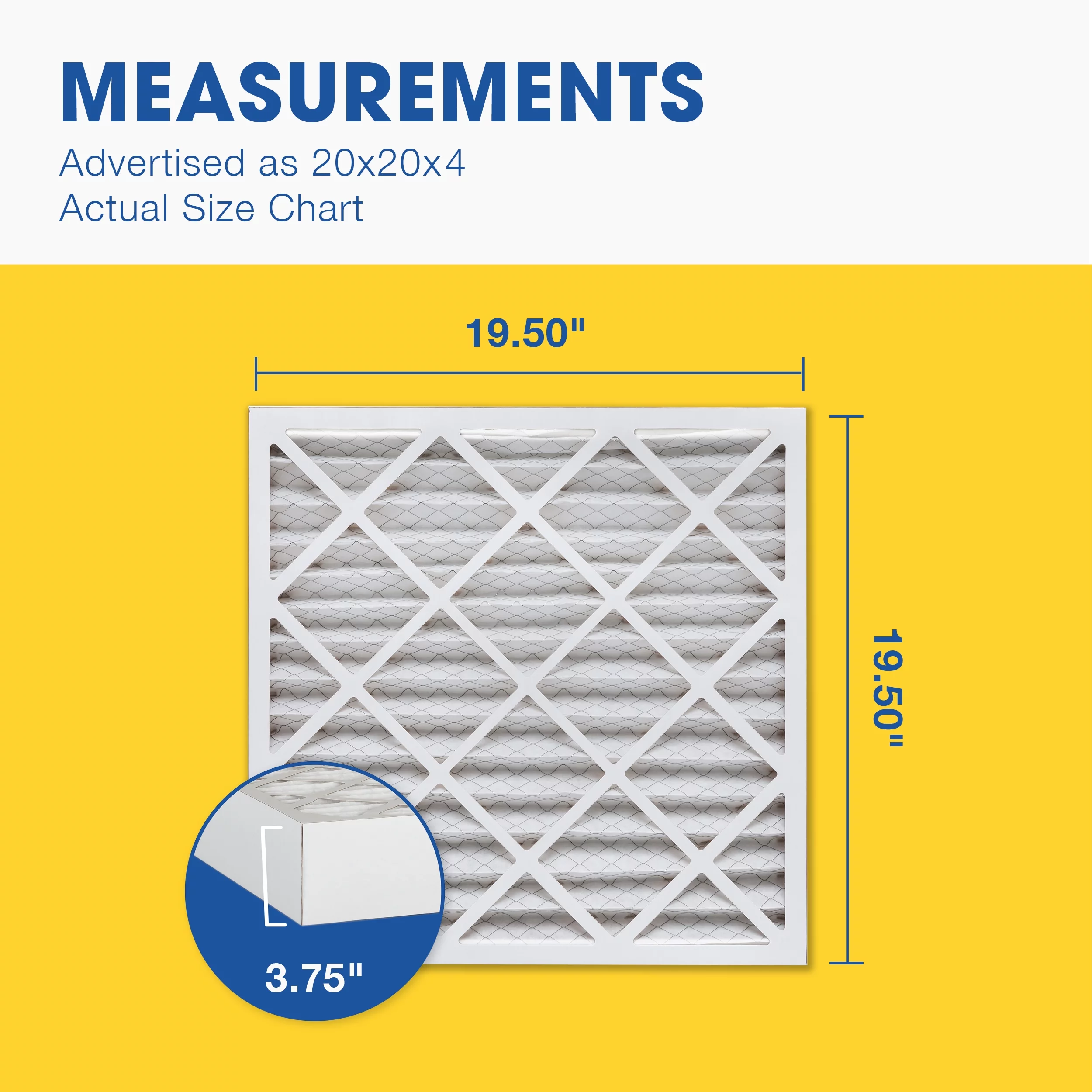 Aerostar 20x20x4 MERV 11 Pleated Air Filter, AC Furnace Air Filter, 6 Pack