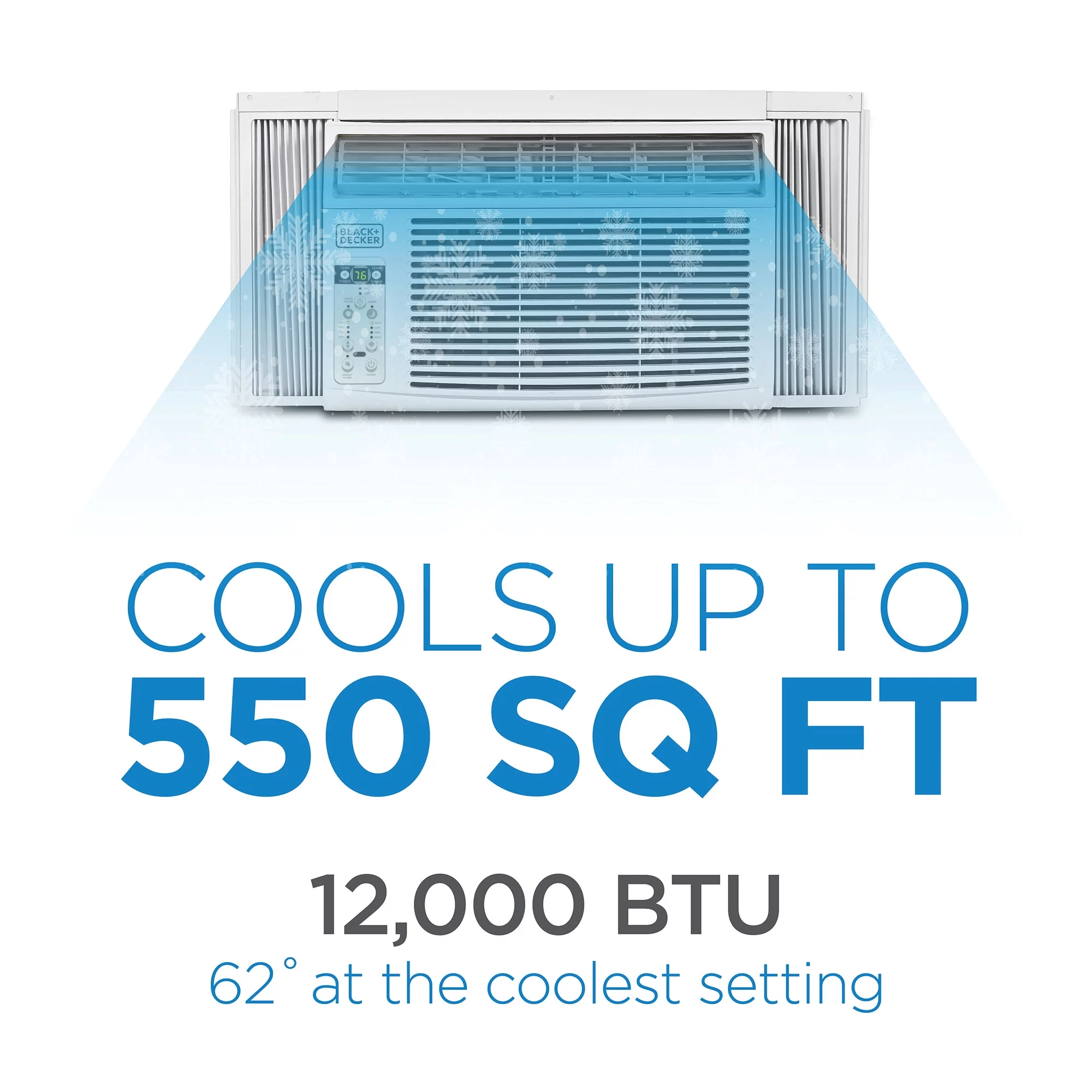 BLACK+DECKER BD12WT6 Window Air Conditioner 12,000 BTU, Cools up to 550 Square feet, White