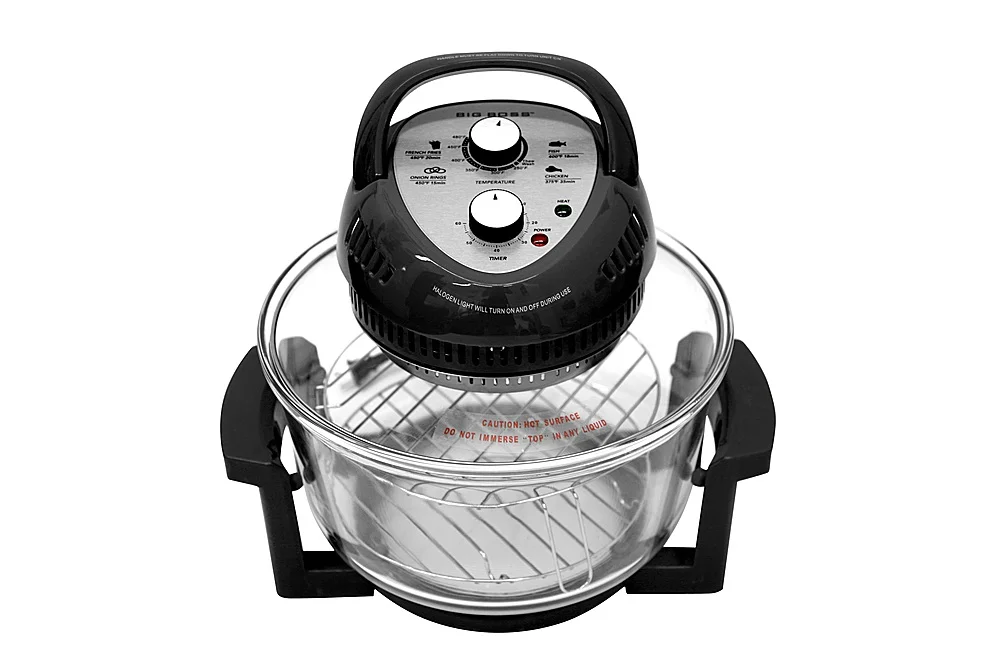 Big Boss - Oil-less Air Fryer, 16 Quart, 1300W, Easy Operation with Built in timer - Black