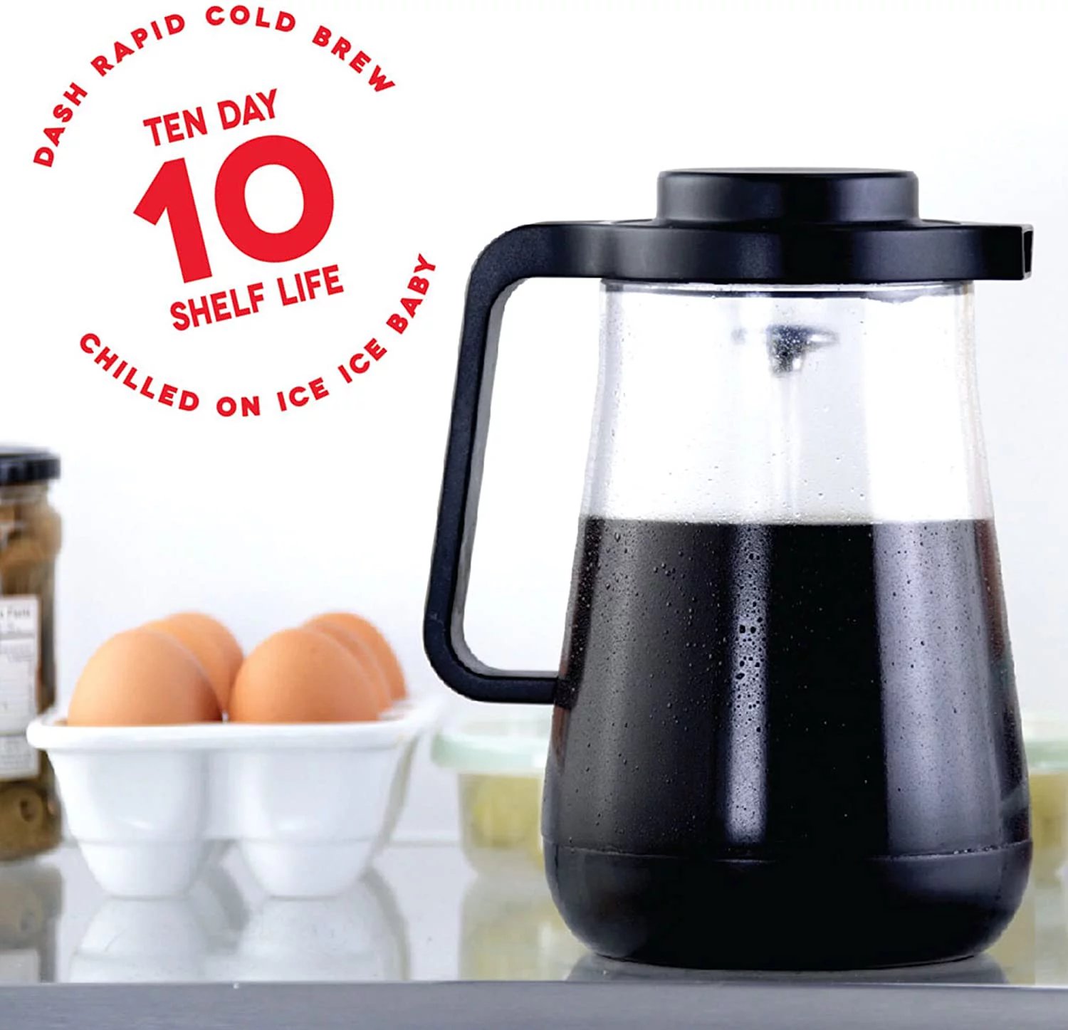 Dash DCBCM550BK Cold Brew Coffee Maker With Easy Pour Spout, 42 oz 1.5 L Carafe Pitcher, Black