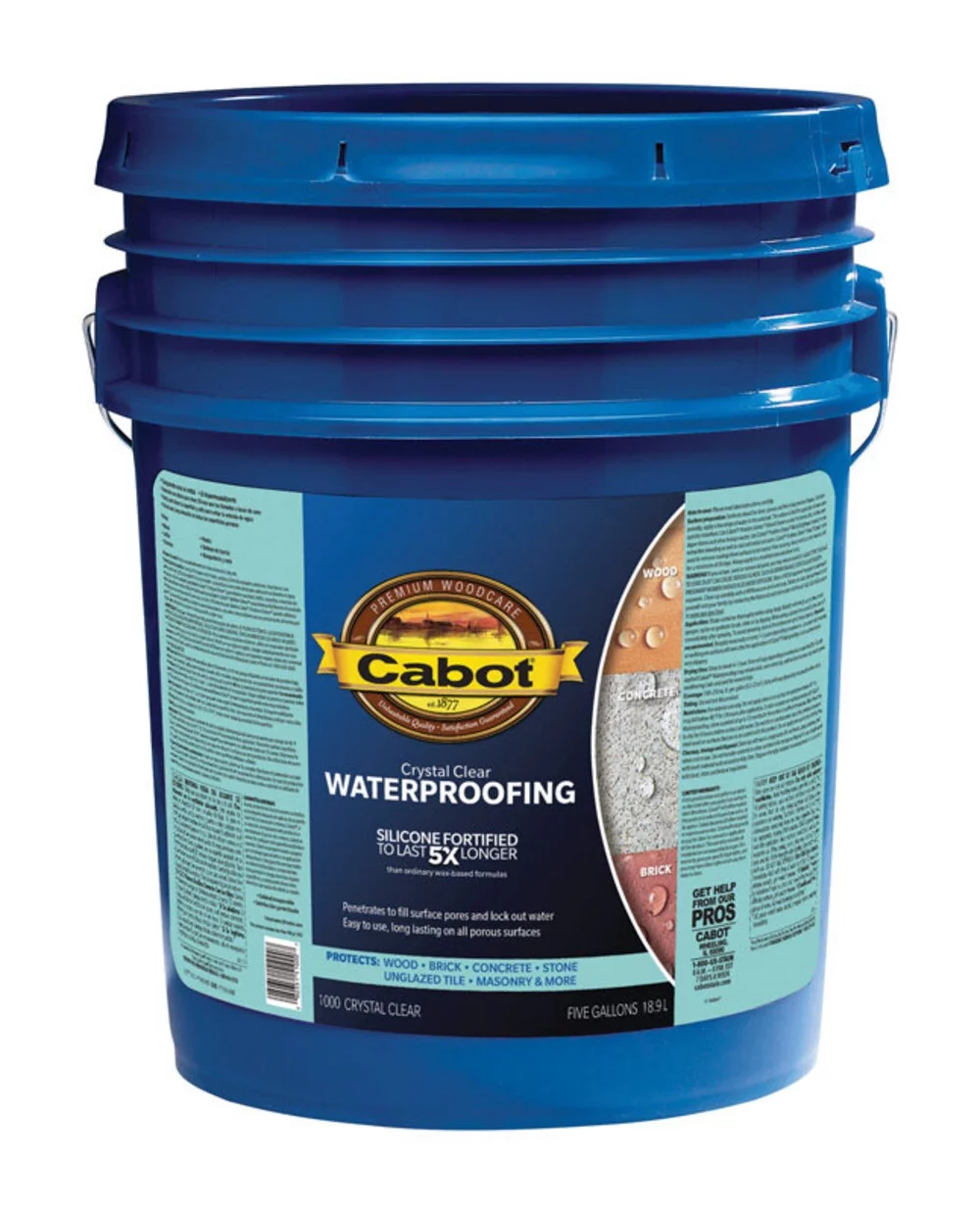Cabot Sealer,Crystal Clear,Flat,5 gal. 140.0001000.008