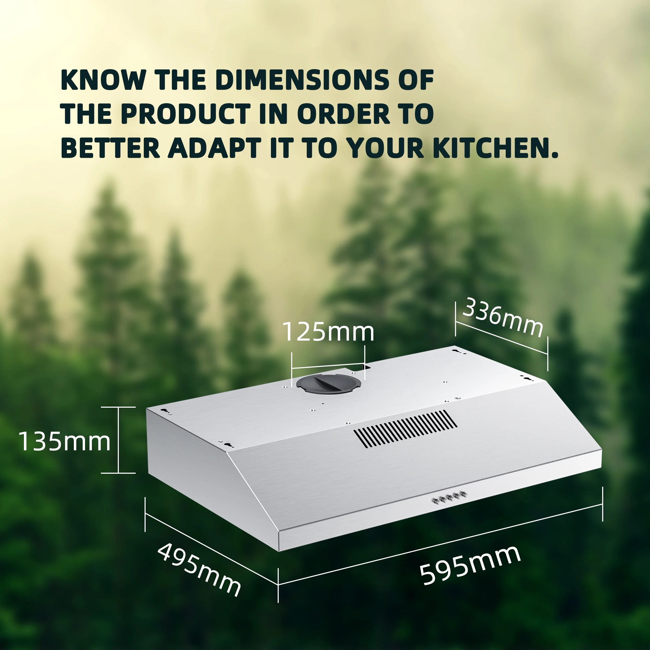 FIREGAS Under Cabinet Range Hood 30 inch with Ducted/Ductless Convertible,Kitchen Hoods Over Stove Vent, LED Light