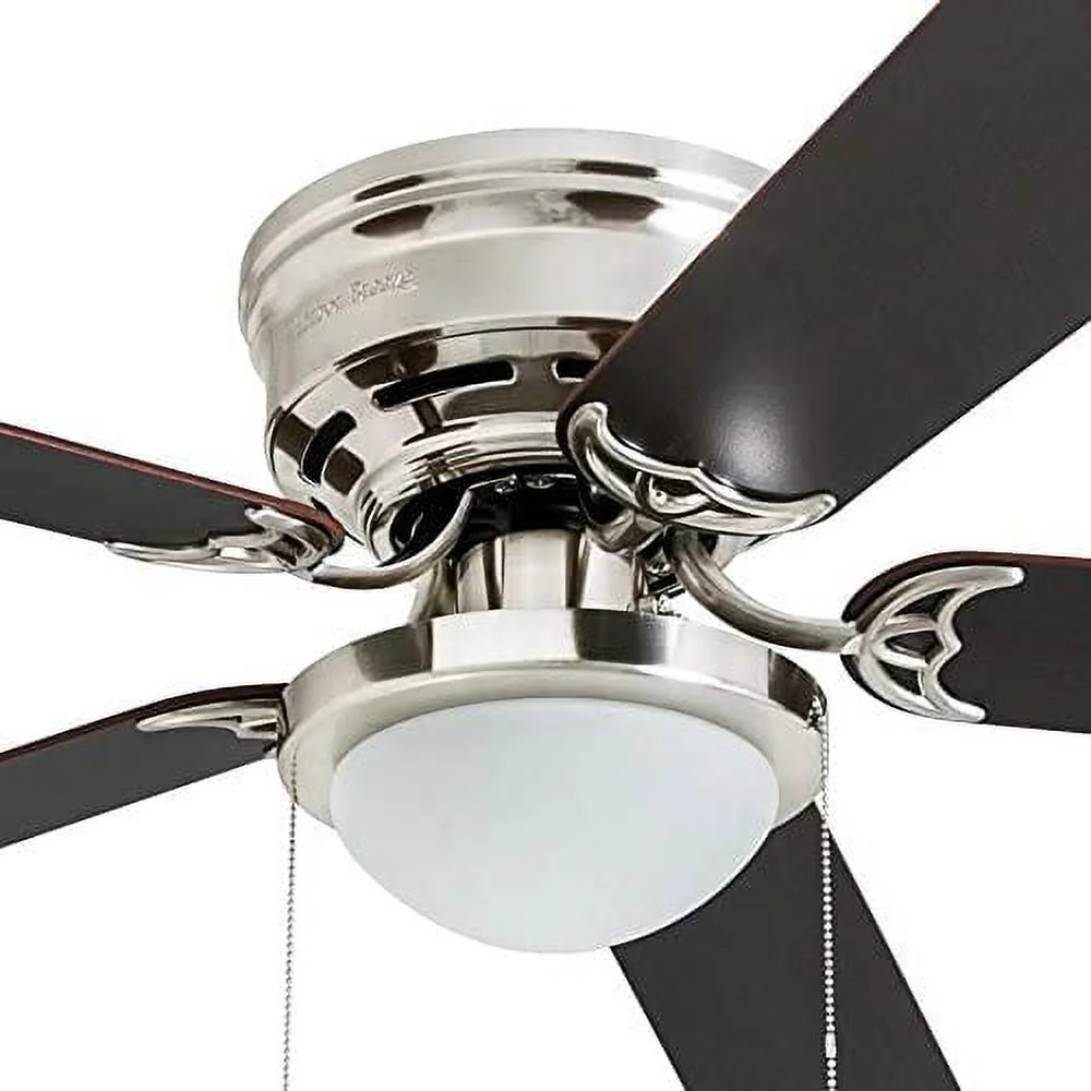 Harbor Breeze Armitage 52' LED Flush Mount Ceiling Fan w/ Light Kit)- NEW