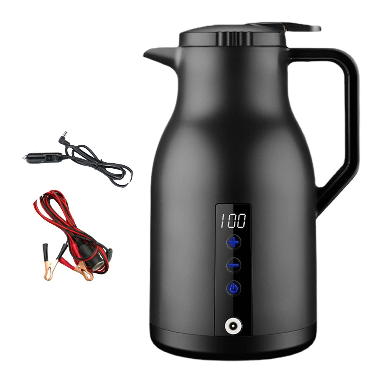 Heating Kettle, Boiling Hot Water Kettle, Fast Heating Water Heating Bottle Portable Electric Car Kettle, Water Heating Bottle, for Tea Milk Black Without Base