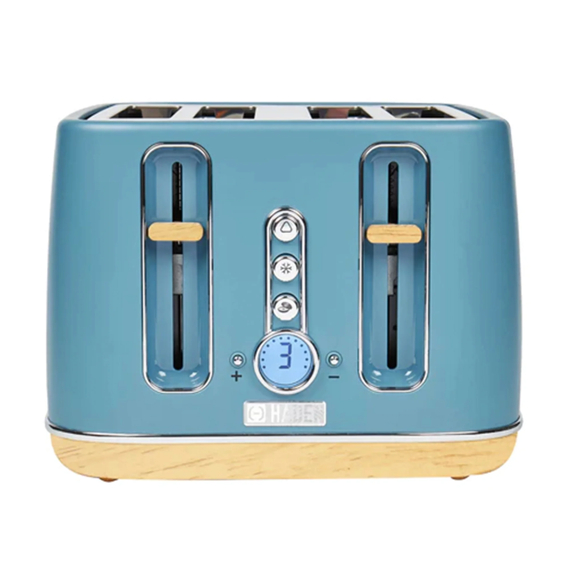 Haden Dorchester 4 Slice Wide Slot Toaster with Control Knob, Stone Blue