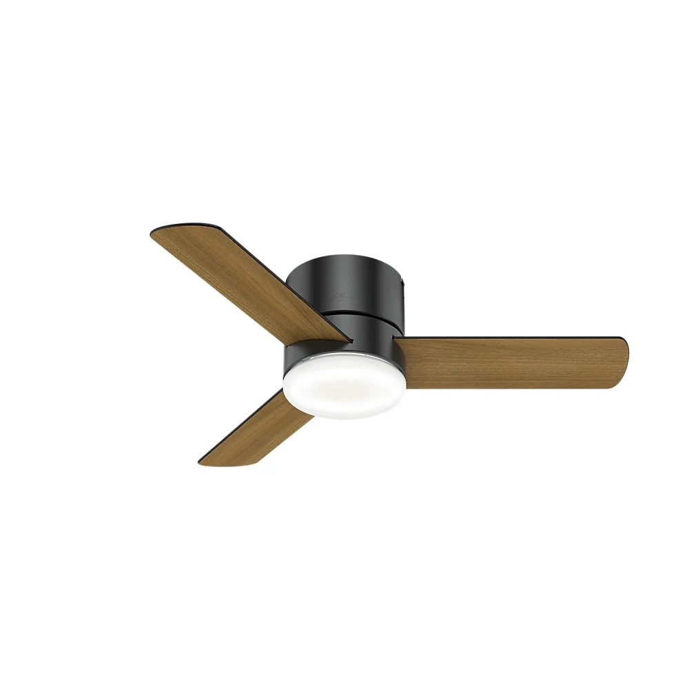Hunter Minimus 44' Indoor Low Profile Ceiling Fan w/ LED Light and Remote, Black
