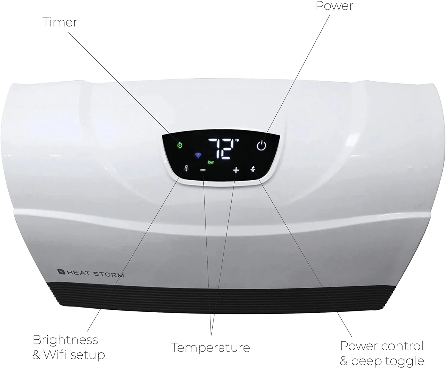 Heat Storm Phoenix 1500W WiFi Infrared Space Heater, Indoor, White, HS-1500-PHX-WIFI