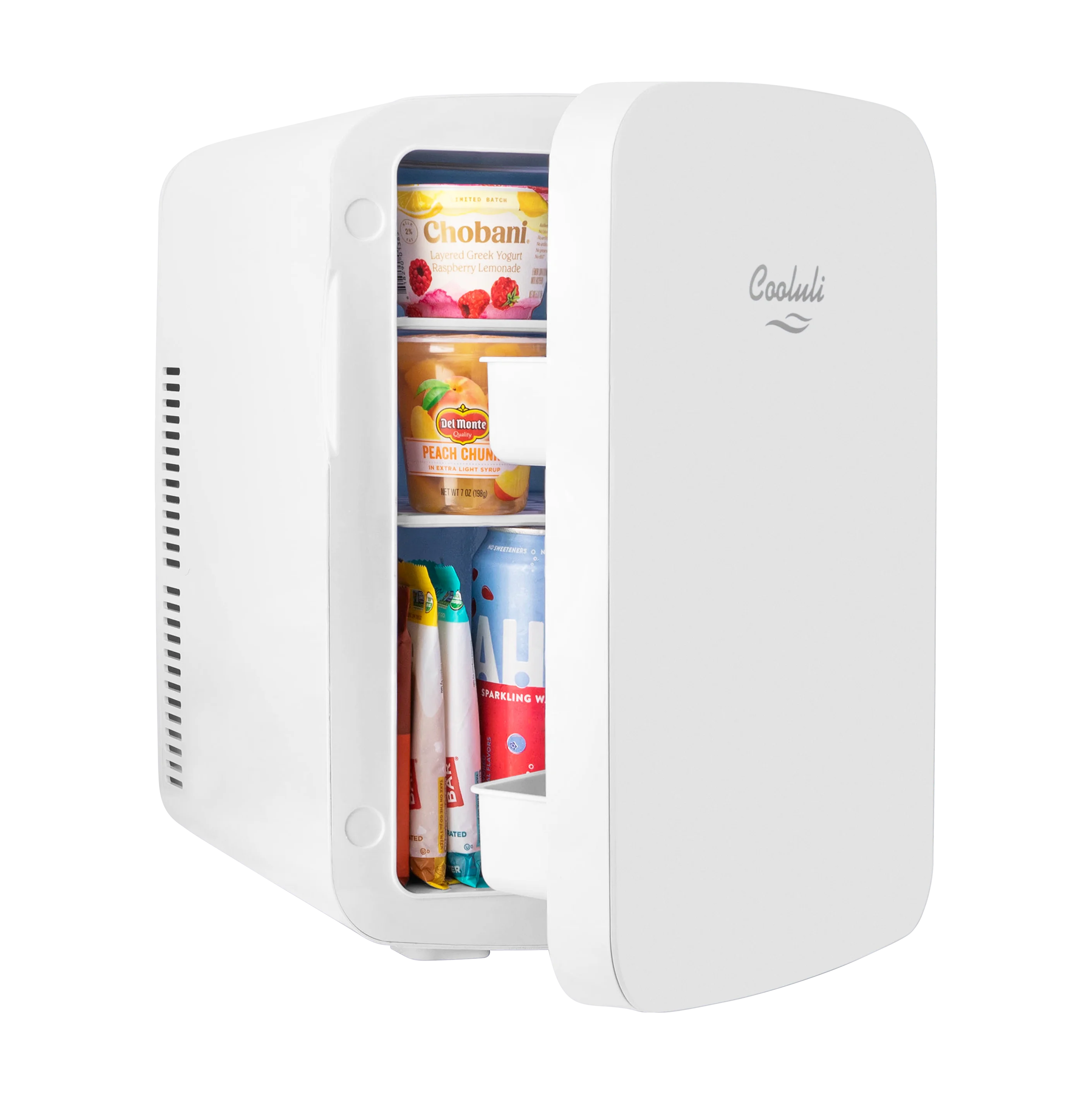 Cooluli Infinity White 15 Liter Compact Portable Cooler Warmer Mini Fridge for Bedroom, Office, Dorm, Car - Great for Skincare & Cosmetics (110-240V/12V)