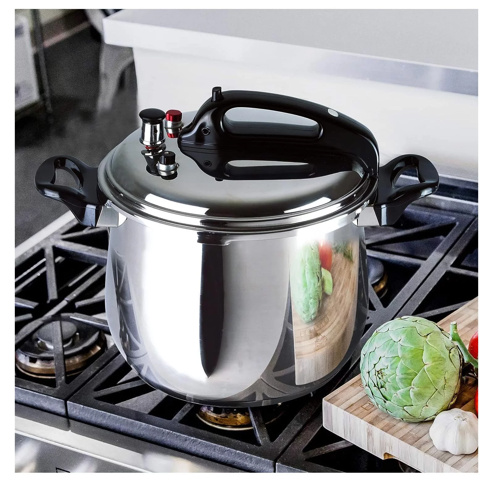 CintBllTer Stainless-Steel, 5.3-quart Pressure Cooker, 5-liter Capacity. Olla de Presion.