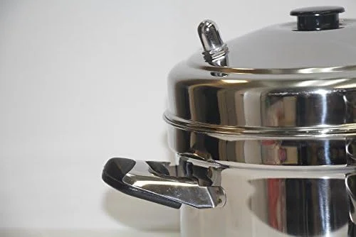 IC-205 5-Rack Stainless Steel Idli Cooker with Strong Handles,Silver,Medium