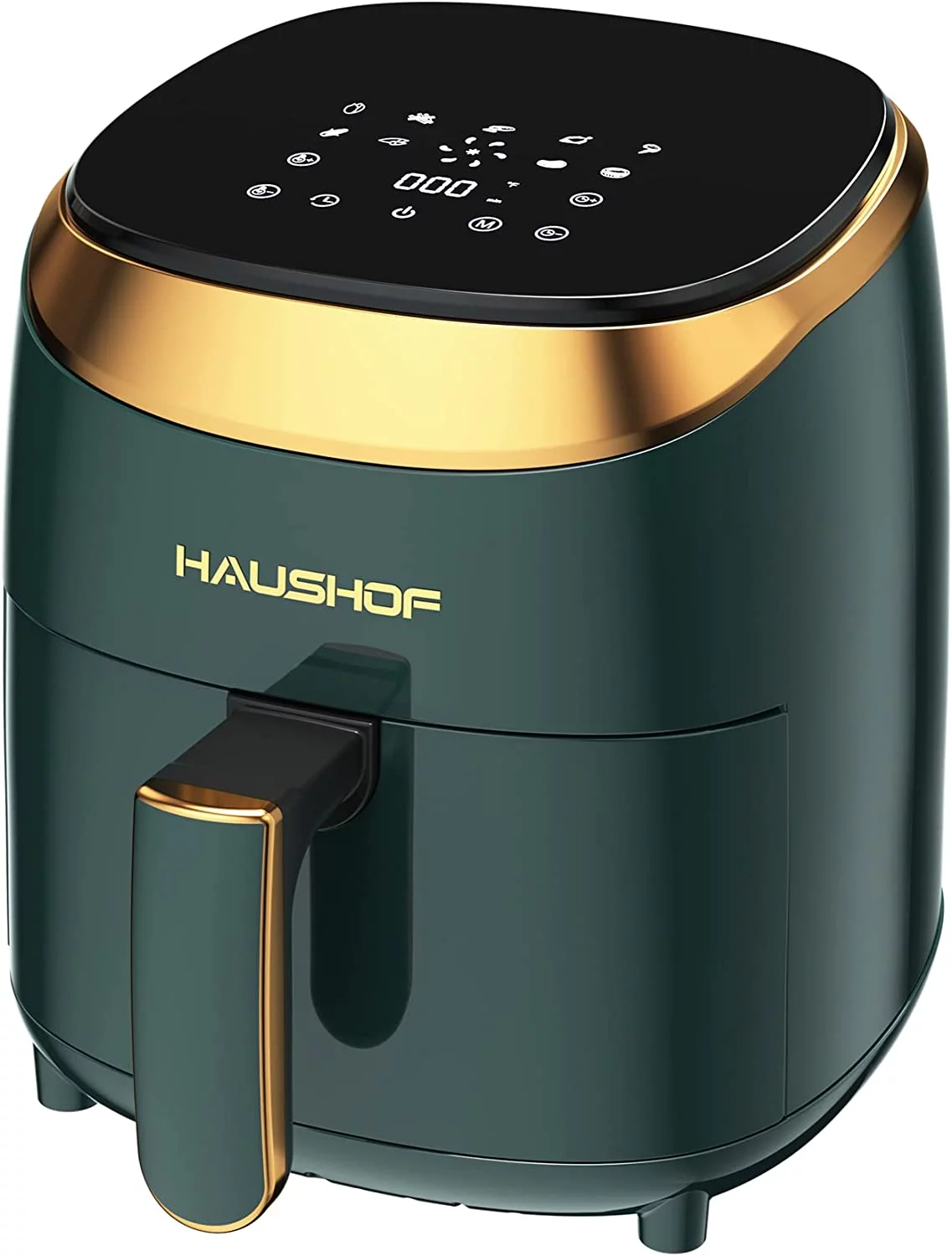 HAUSHOF Air Fryer, 4.2 Quart Compact Small Oven with 9 Cooking Functions, Nonstick Stainless Steel & Dishwasher-Safe, No-Oil Air Fry, Roast, Bake, Reheat, Fit for 1-4 People (Black)