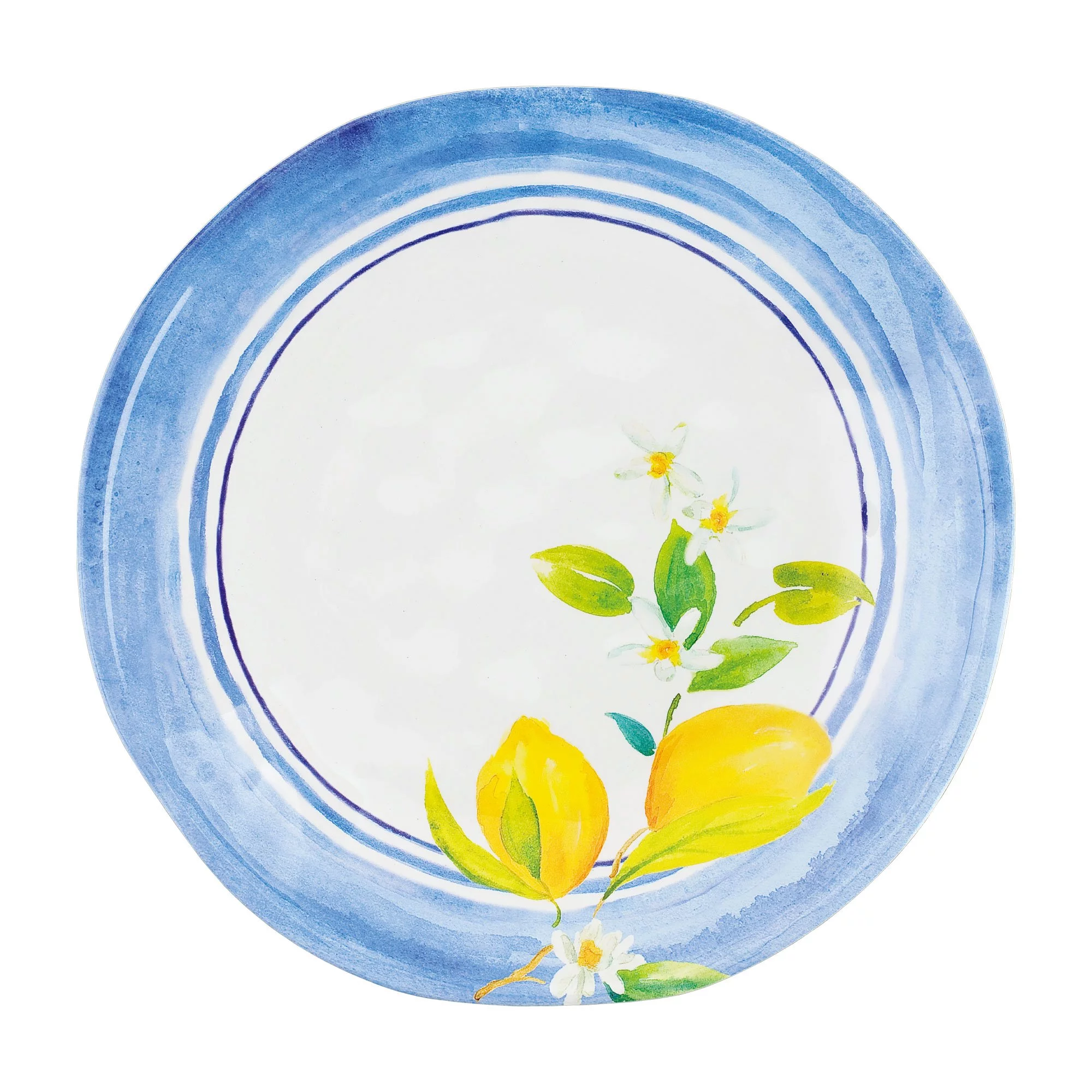 Gourmet Art 16-Piece Melamine Dinnerware Set, Includes Dinner Plates, Salad Plates, Dessert Plates, Bowls, Service for 4. (Lovely Lemons)