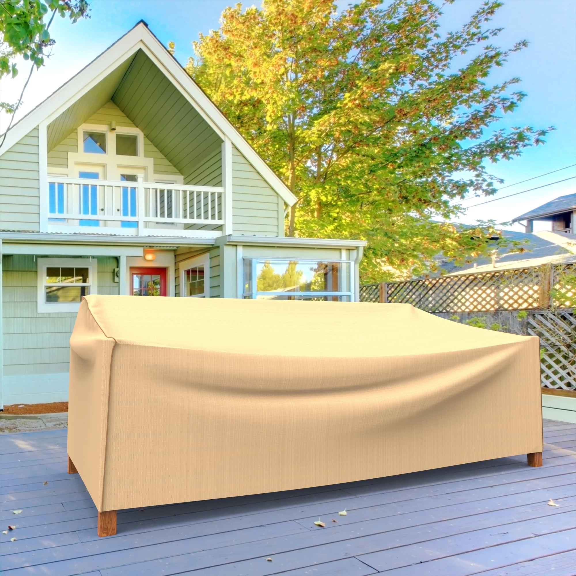 Budge XLarge 88'W 36'Deep Beige / Brown Patio Sofa Cover, Sedona