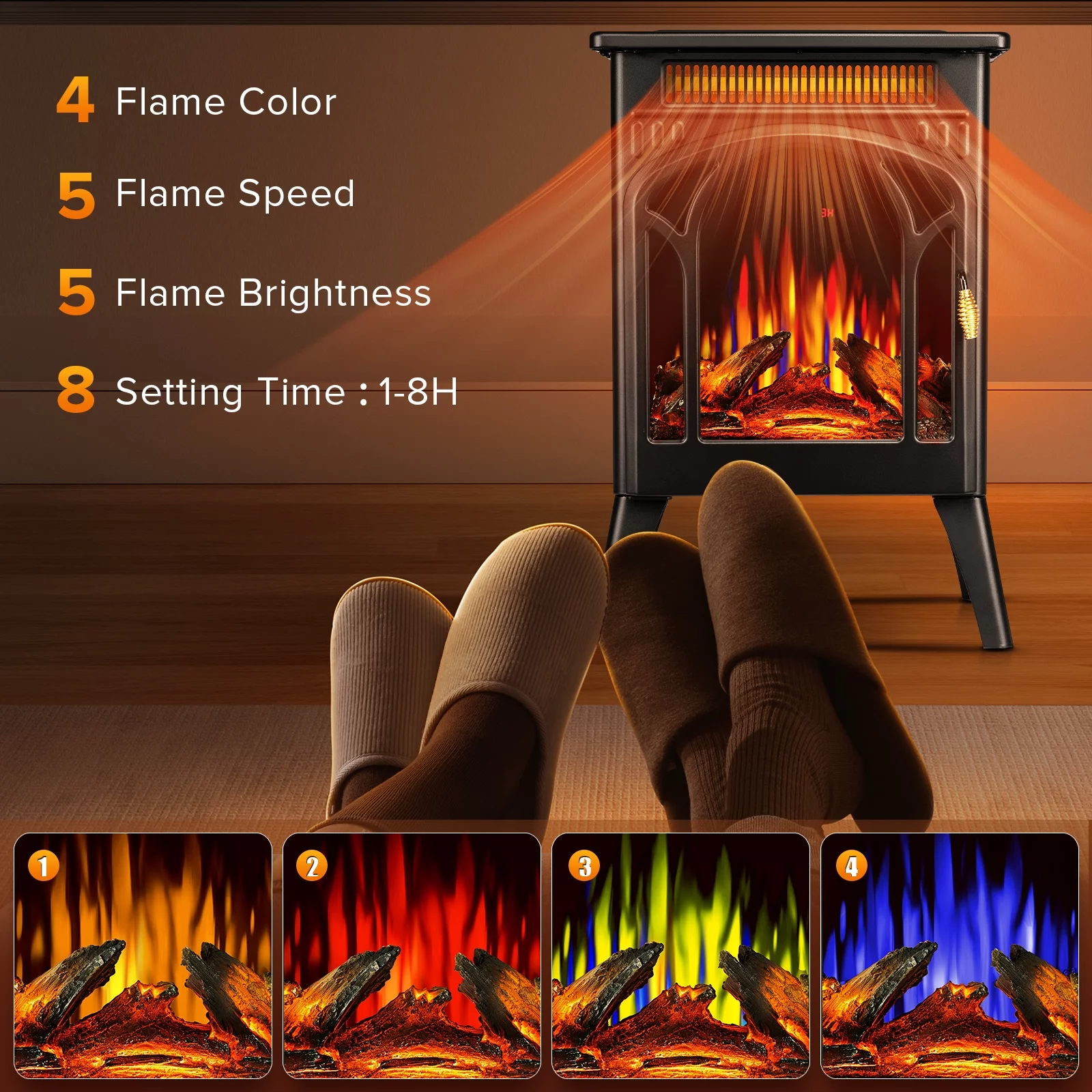 Auseo Electric Fireplace Heater 16