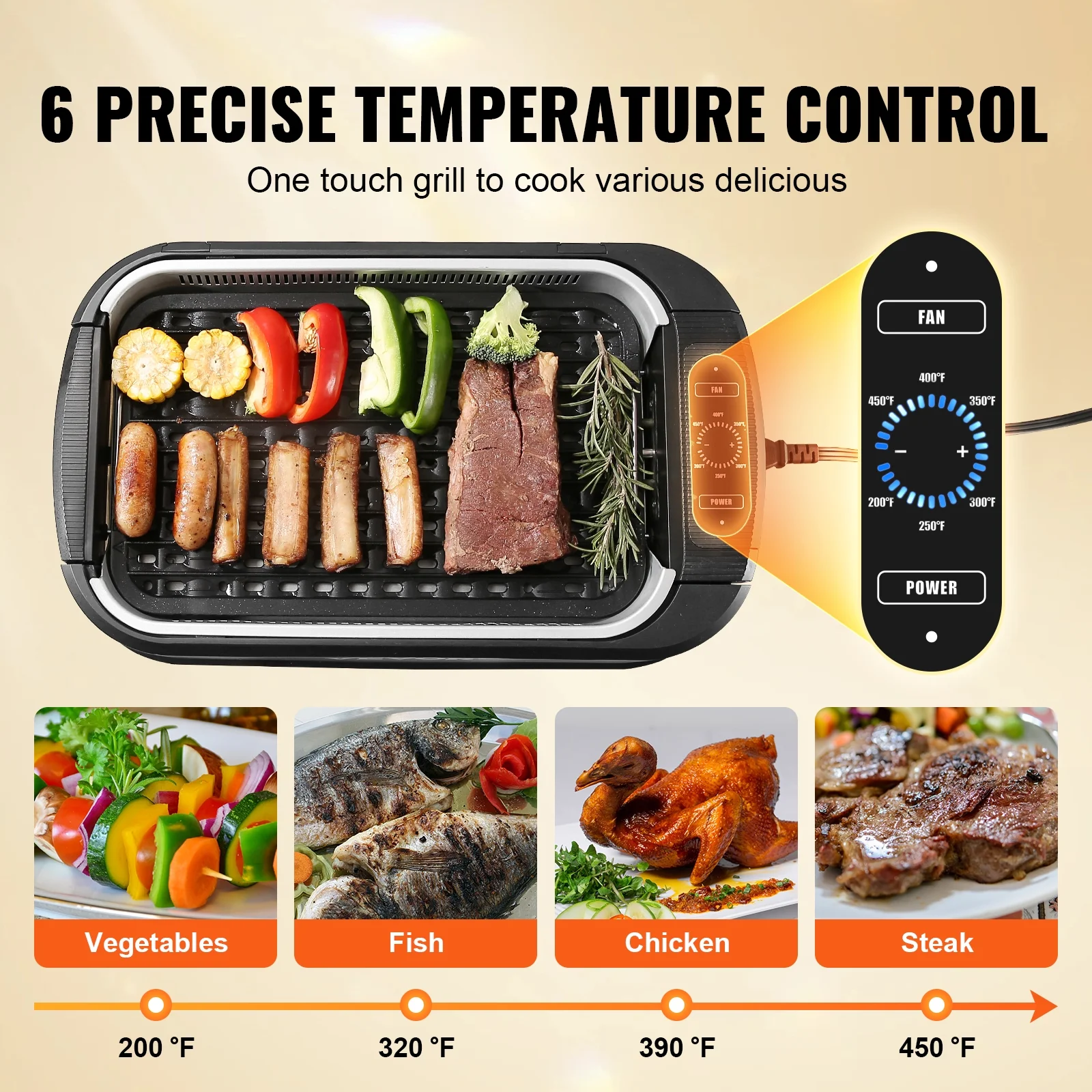 BENTISM Smokeless Indoor BBQ Grill 110sq.in 1500W Nonstick Surface Smoke Extractor