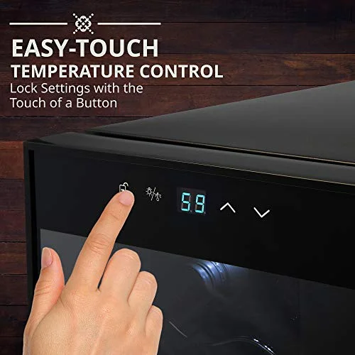 Ivation 28 Bottle Compressor Wine Cooler Refrigerator W/ Lock, Black