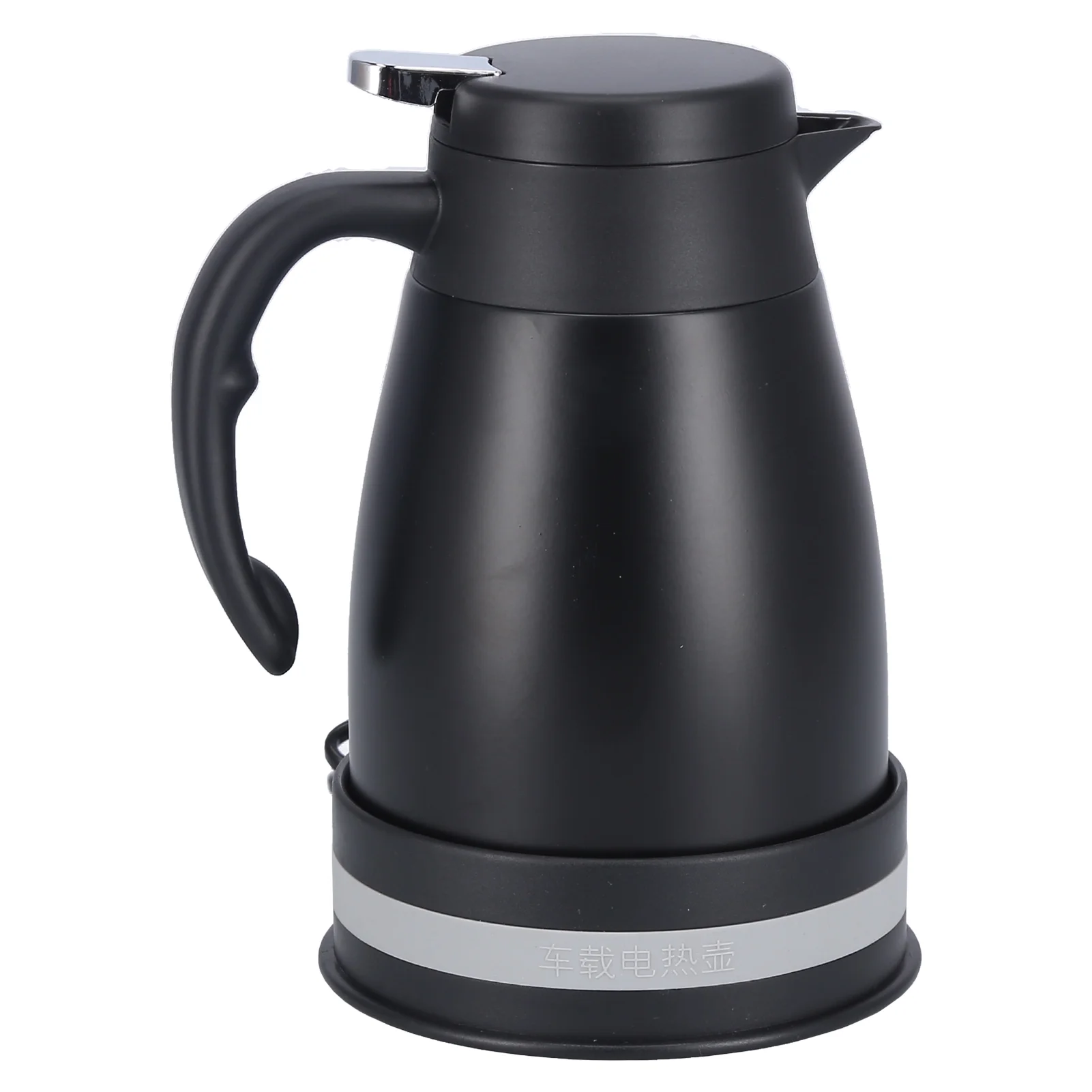 24V 1200ml Water Kettle with Base Stainless Steel Electric Kettle for Car Travel UseBlack