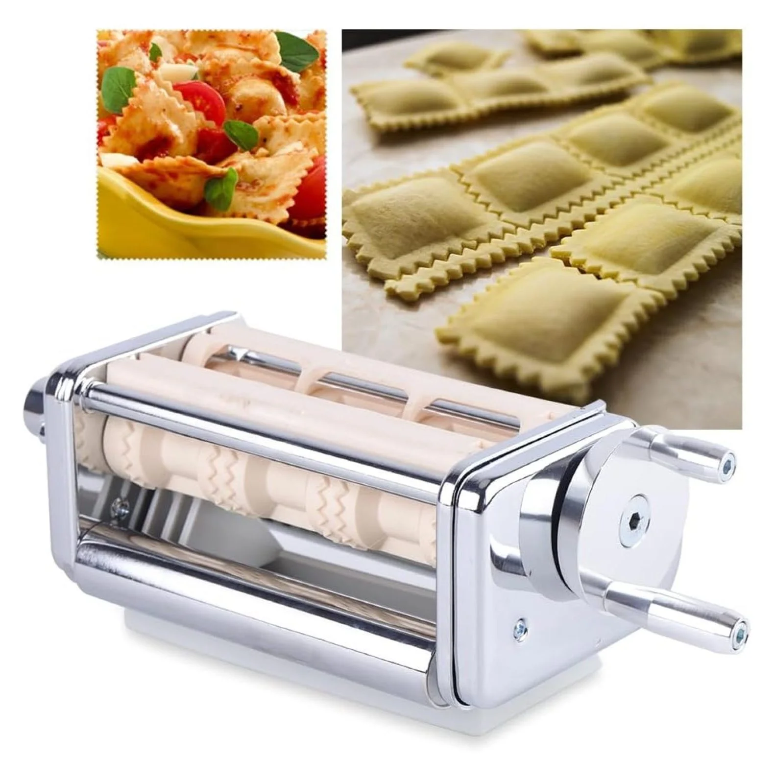 Homehours Ravioli Maker Attachment, Kitchen Stand Mixer Attachment Kit, for Pasta Cutter Set