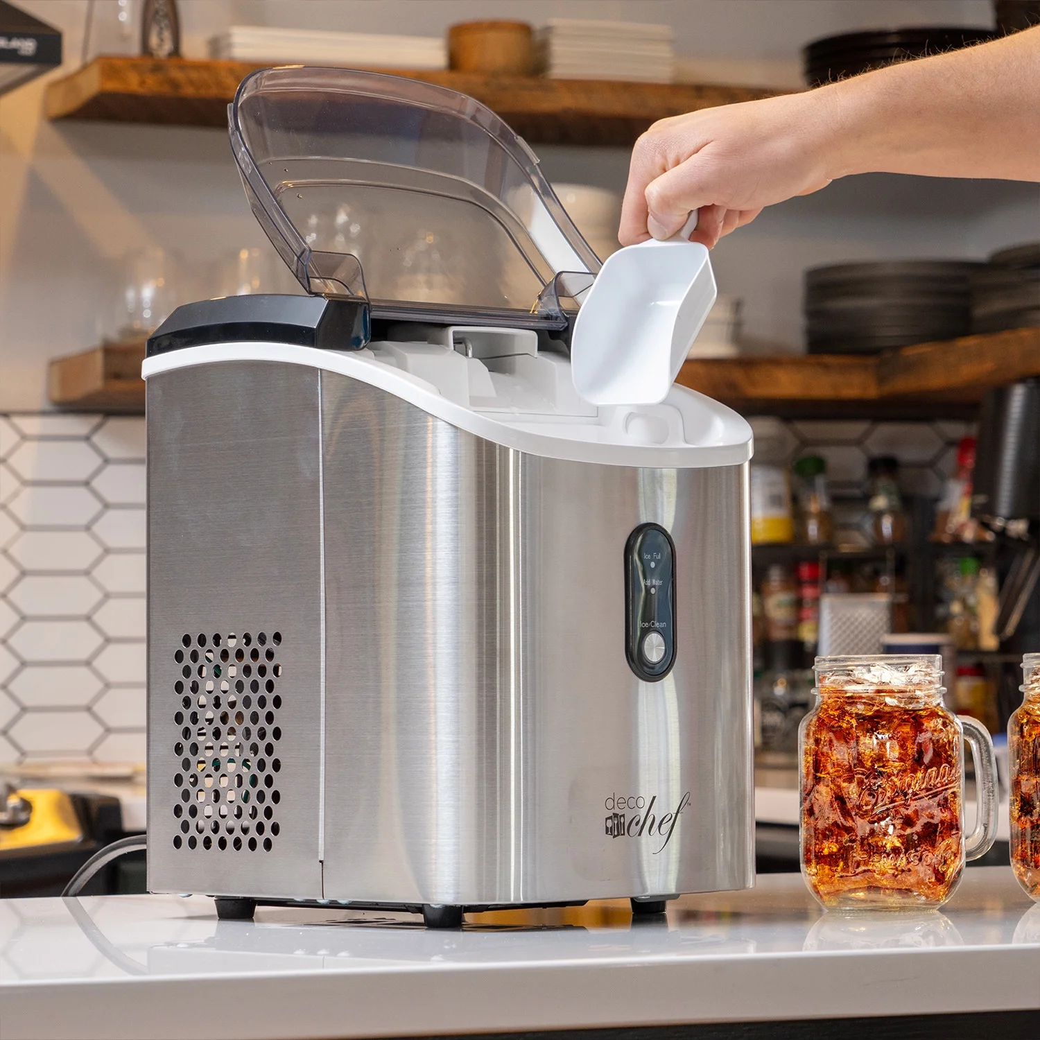Deco Chef Countertop Ice Maker, 33LB per Day, 1-Click Auto Operation, Stainless Steel