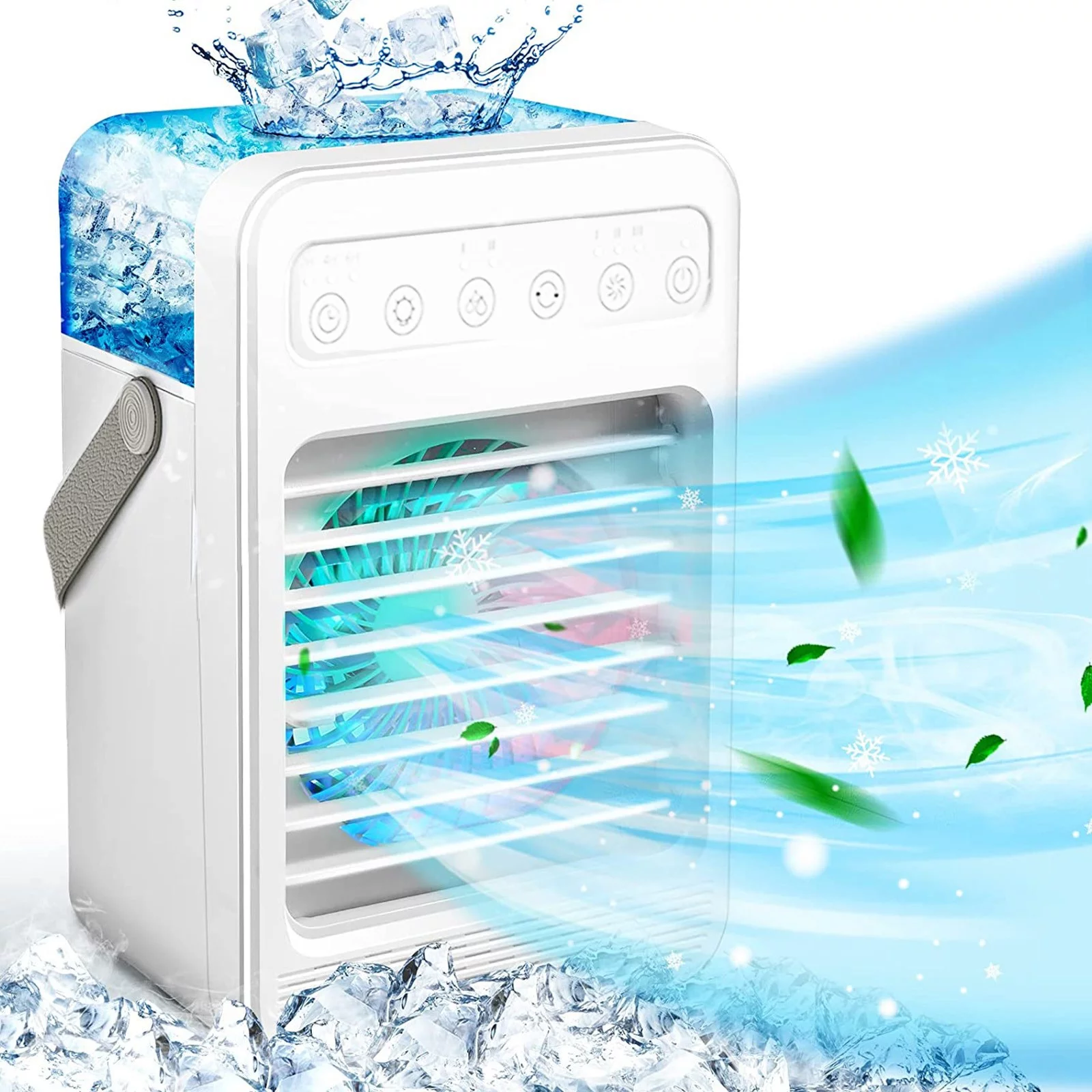 Clearance! Ongmies Air Cooler Clearance Air Conditioner With 3 Speeds 7 Colors Light Humidifier Small Desk Cooler Fan for Room Camping Car Office Mute Portable Spray Fan Room Decor White