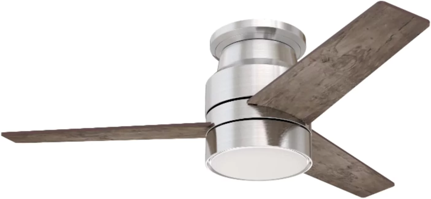 Frosted White Glass Bulb Ceiling Fans - Parent SKU - Matte Black, Silver, White, Reversable Blades (44 Inch, Silver)