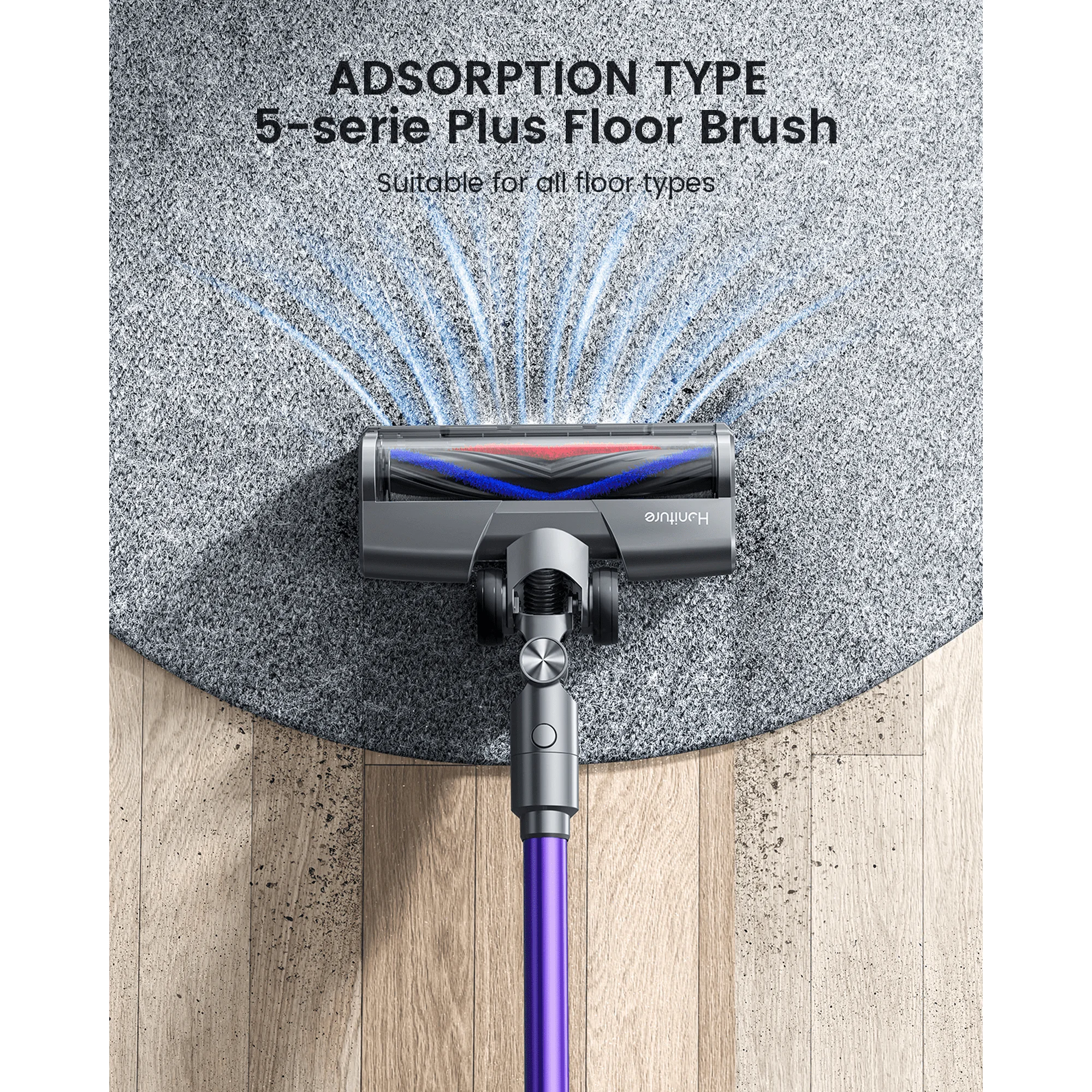 Honiture Cordless Vacuum Cleaners 450W 33KPa Powerful Touch Display Lightweight for Carpets Floors Pet Hair