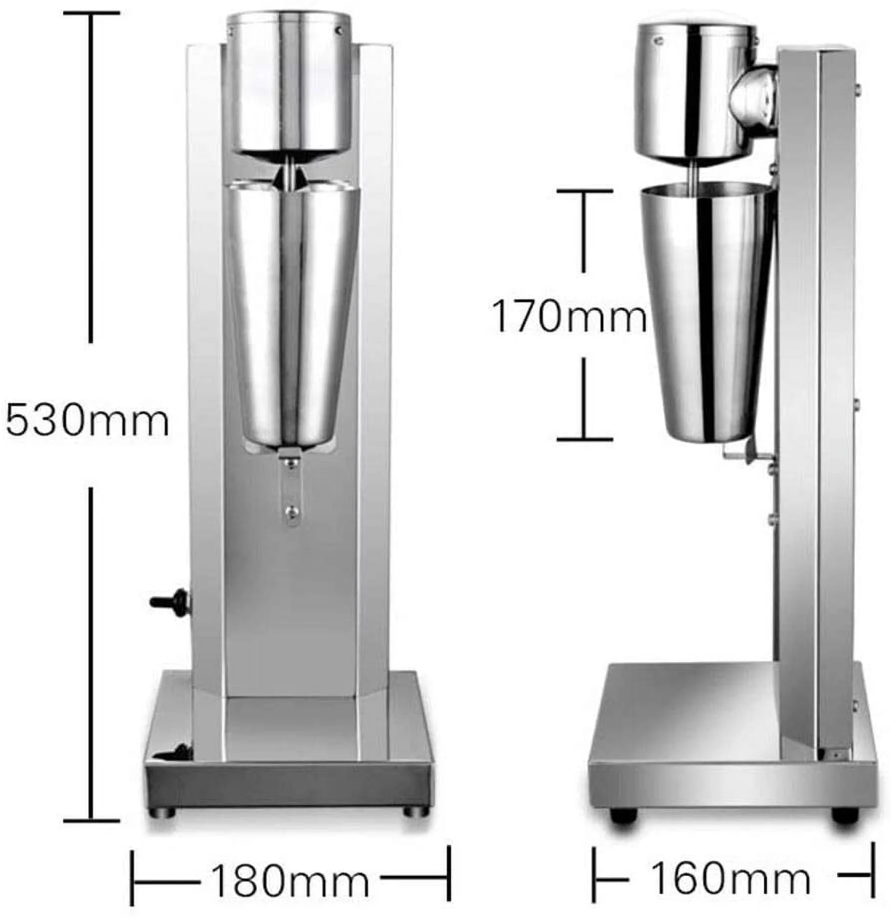 ANQIDI Single Head Electric Milk Shaker Stainless Steel Drink Mixer Shake Machine Milk Ice Cream Blender 110V